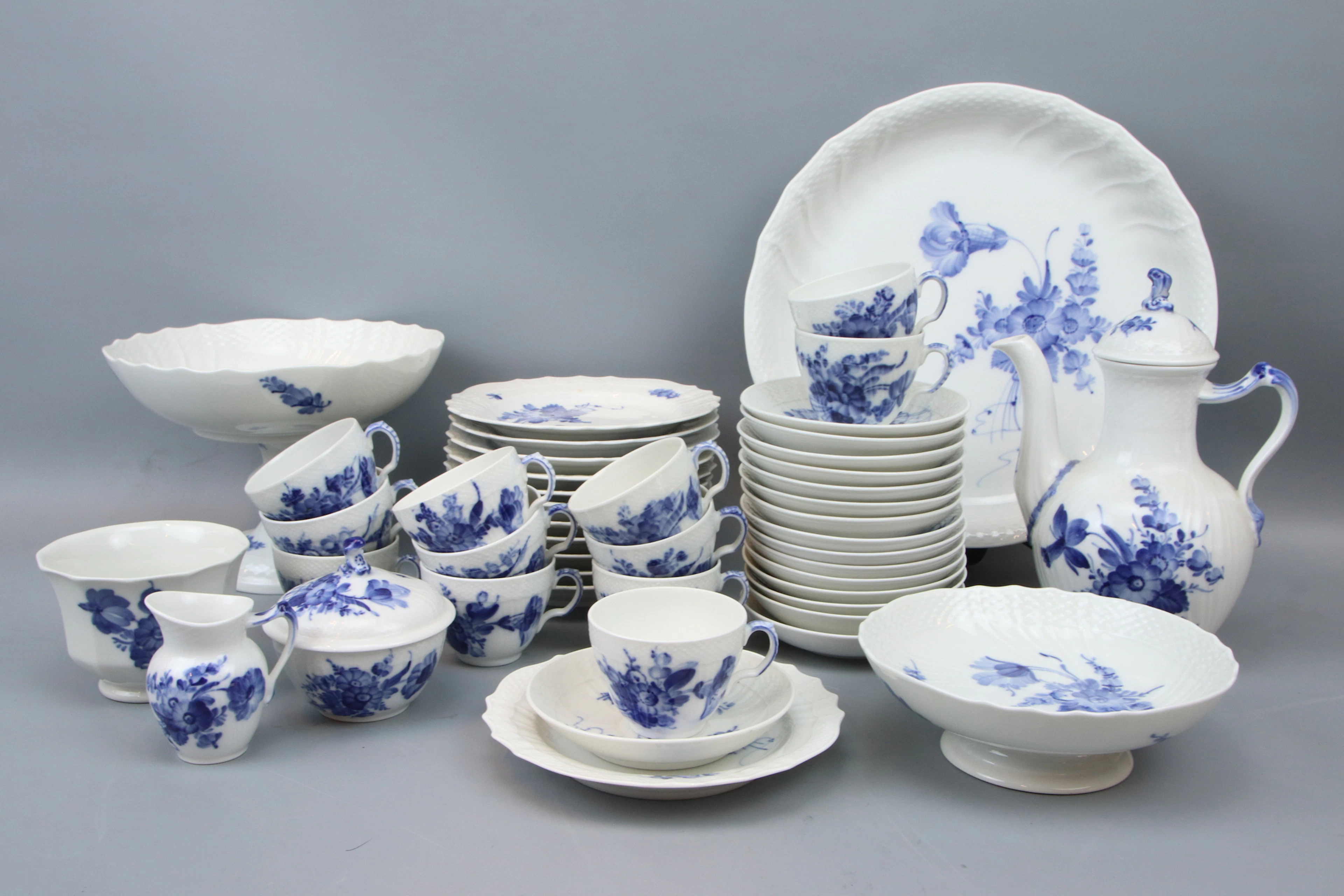 Coffee set, 31 pieces, porcelain, "Blue Flower", Royal Copenhagen.