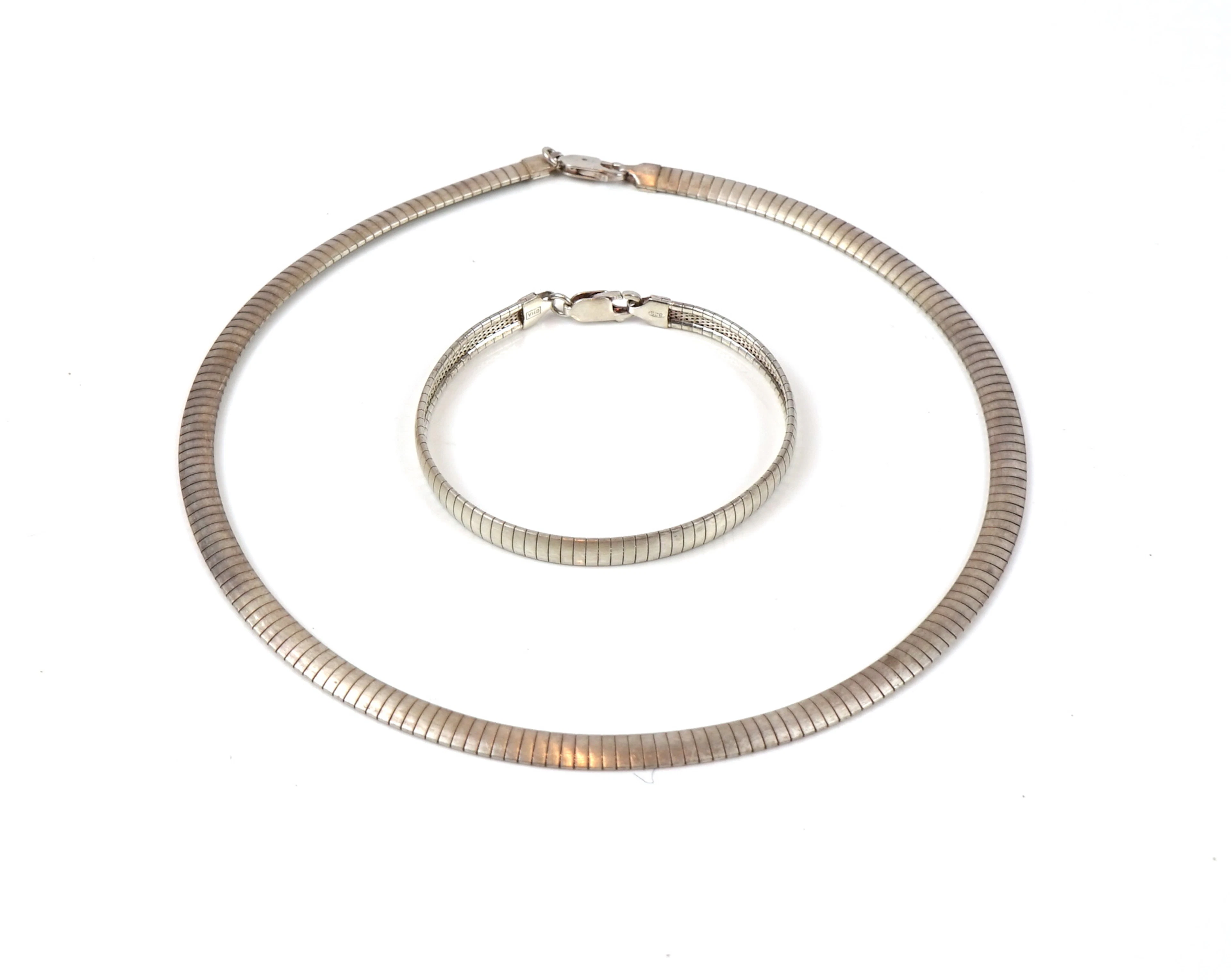 Pulsera de cuello y brazo, semirrígida, plata de ley 925.
