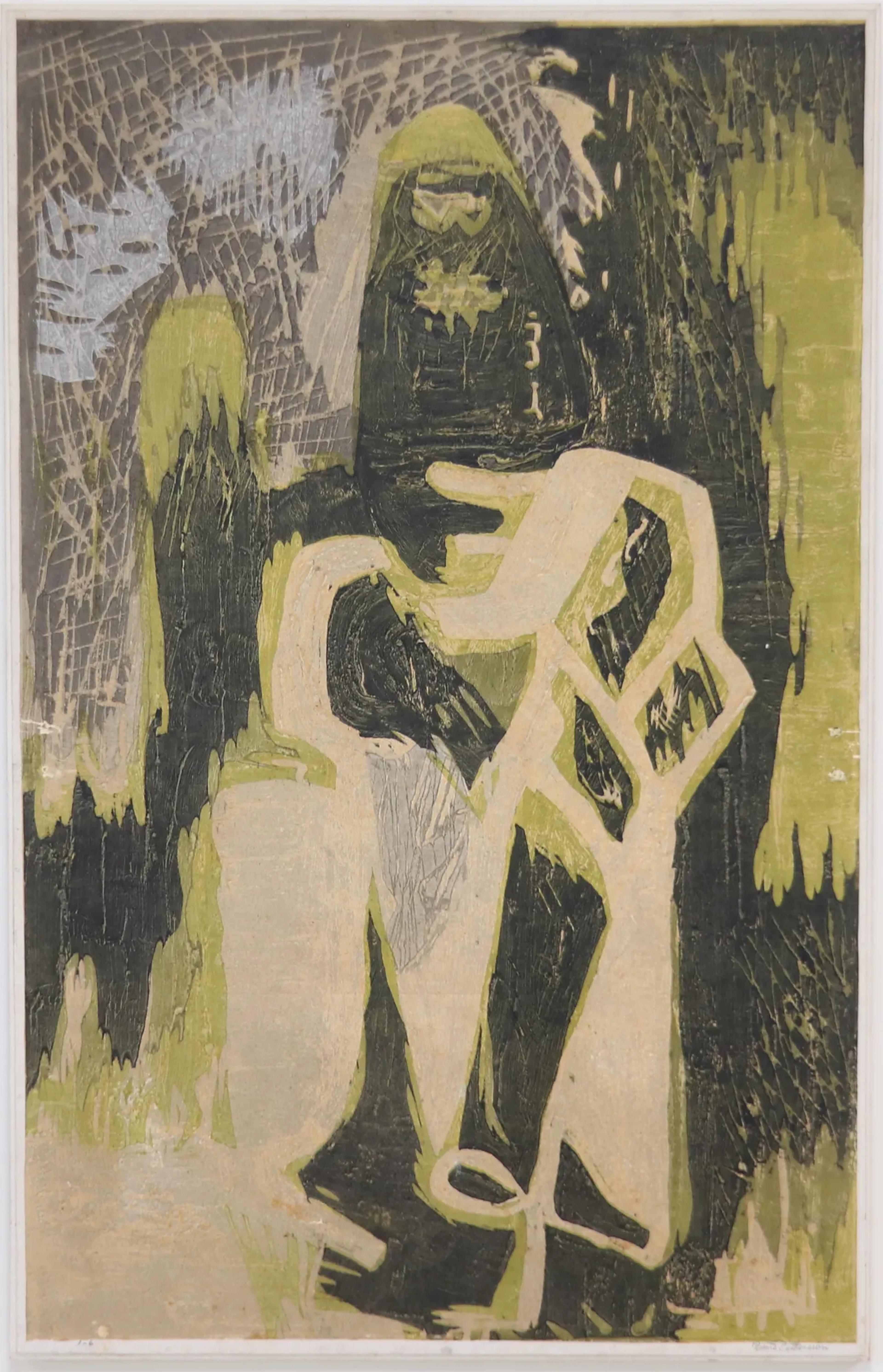 Rune Pettersson, Holzschnitt 1/6, auf Tafel geklebt, signiert.