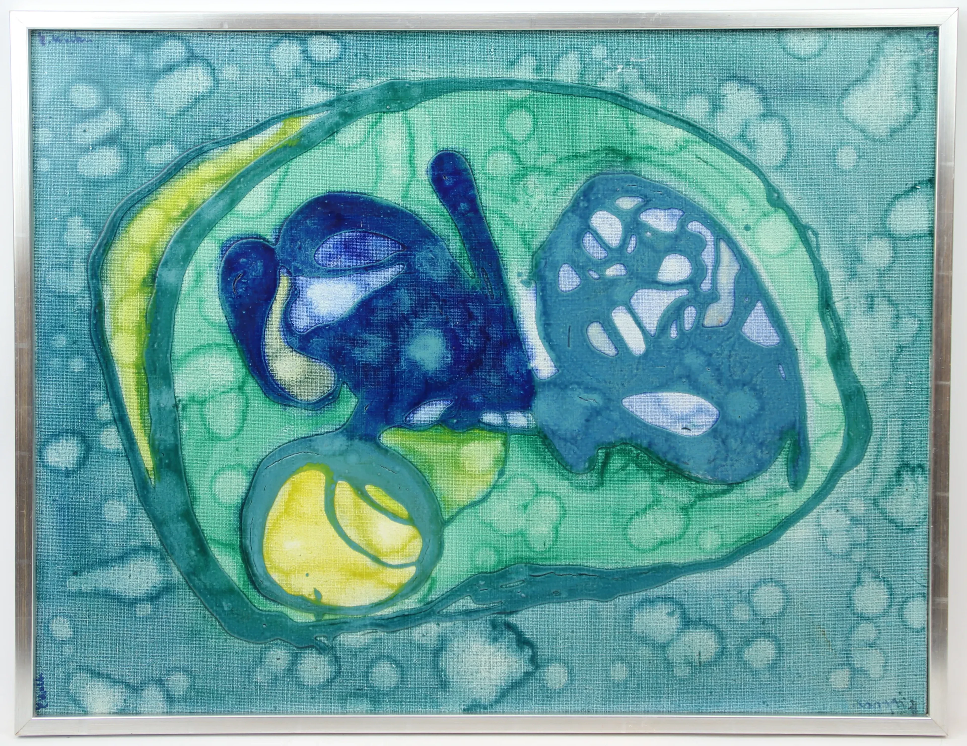 Walter Persson, "Event in Süßwasser", in vier Ecken und auf der Rückseite unterschrieben.