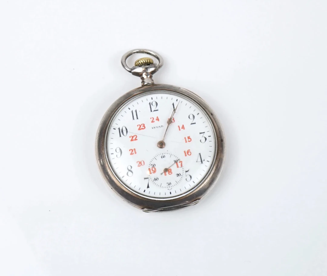 Pocket watch, silver, Invar.