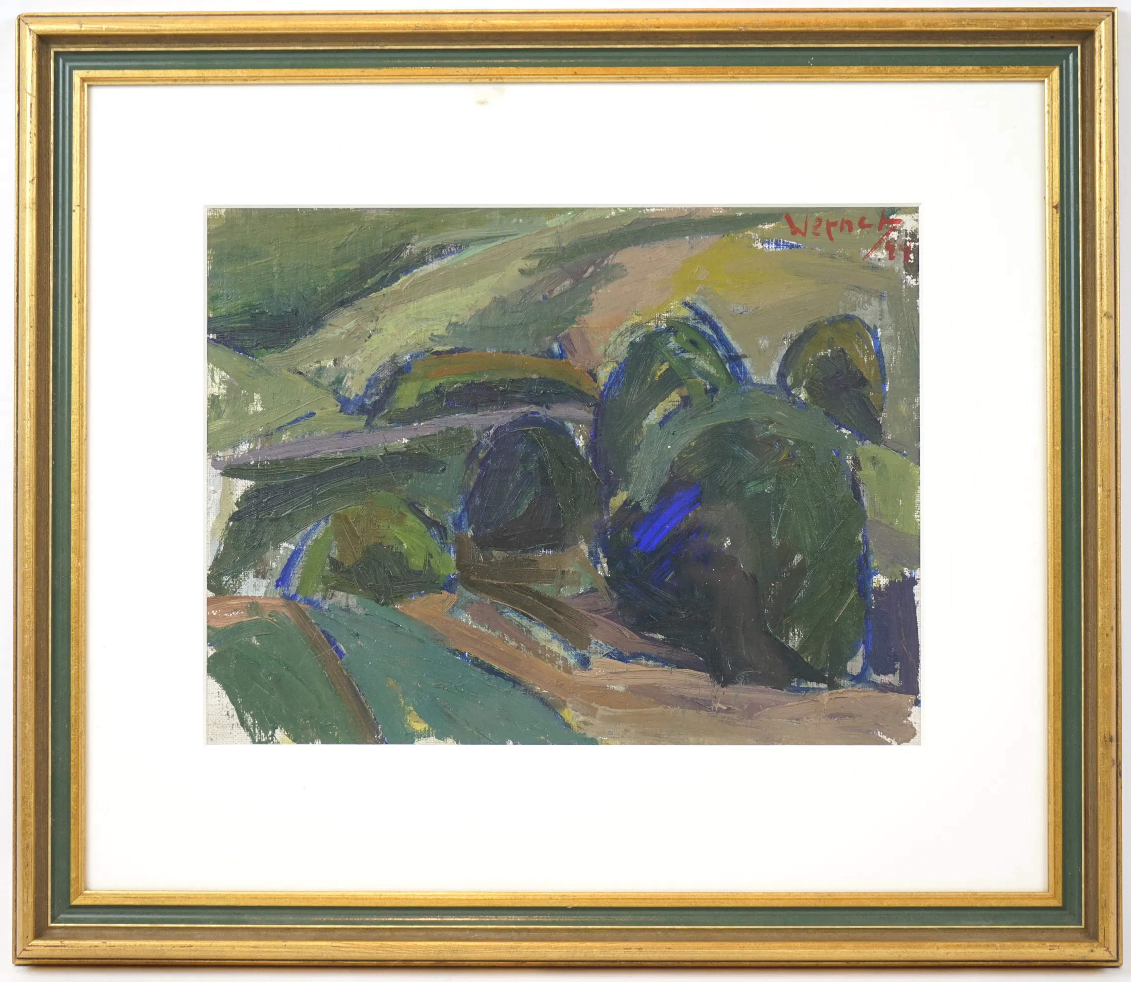 Nalle Werner, olio su tela, firmato, 1944.
