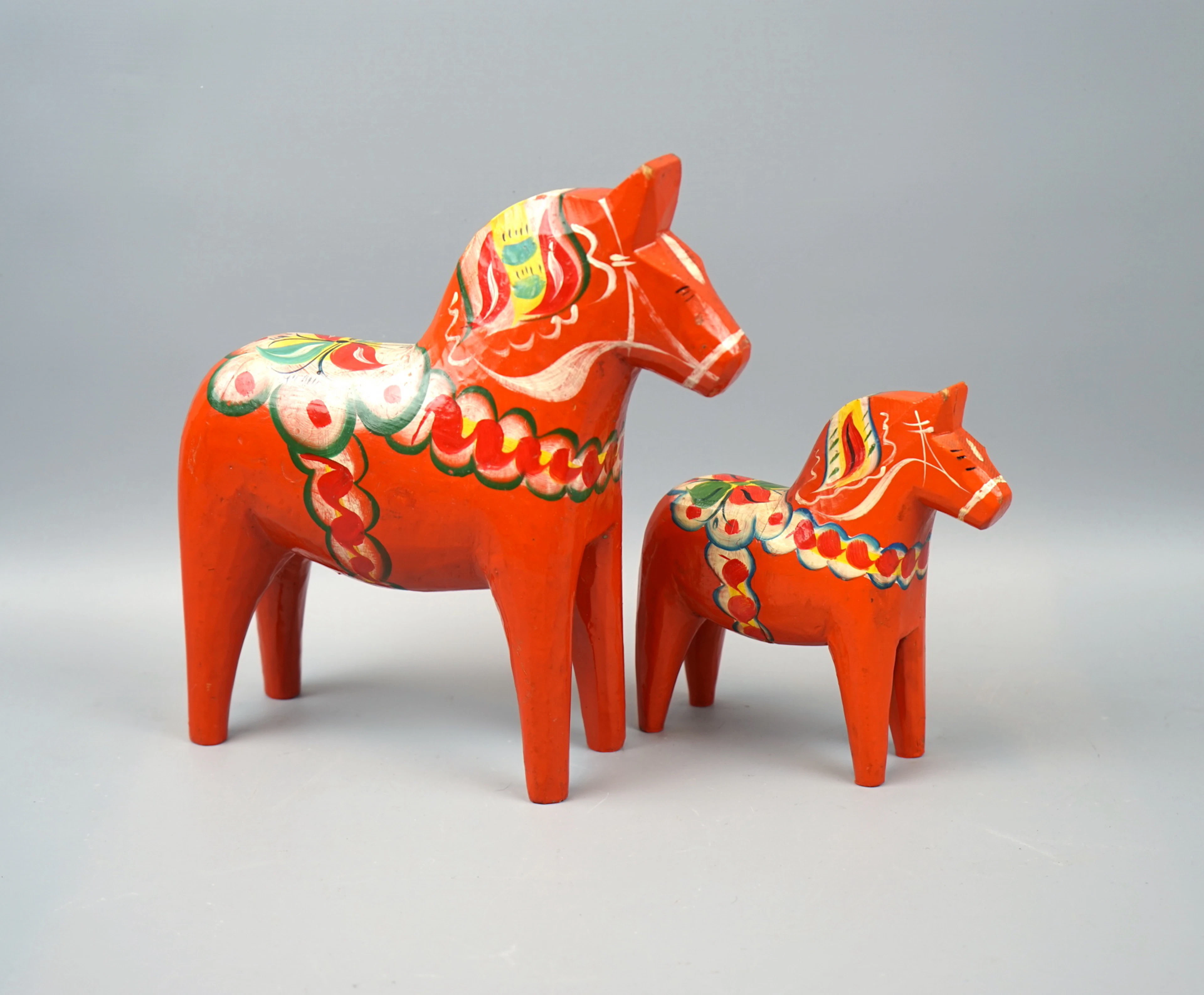 Dala horses, 2 pcs, wood, Mora.