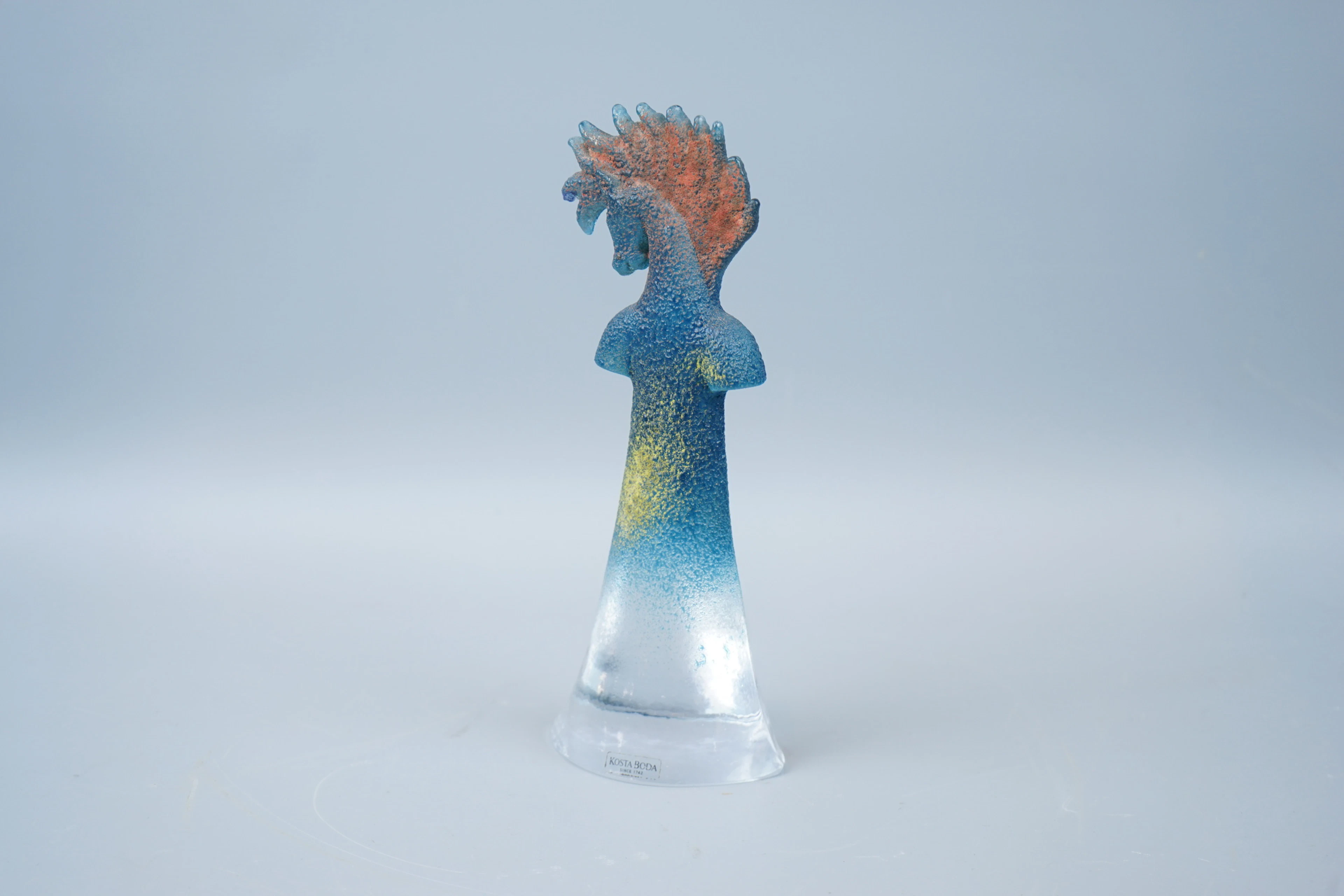 Kjell Engman, "Caballo", escultura, vidrio, Kosta Boda, firmado.