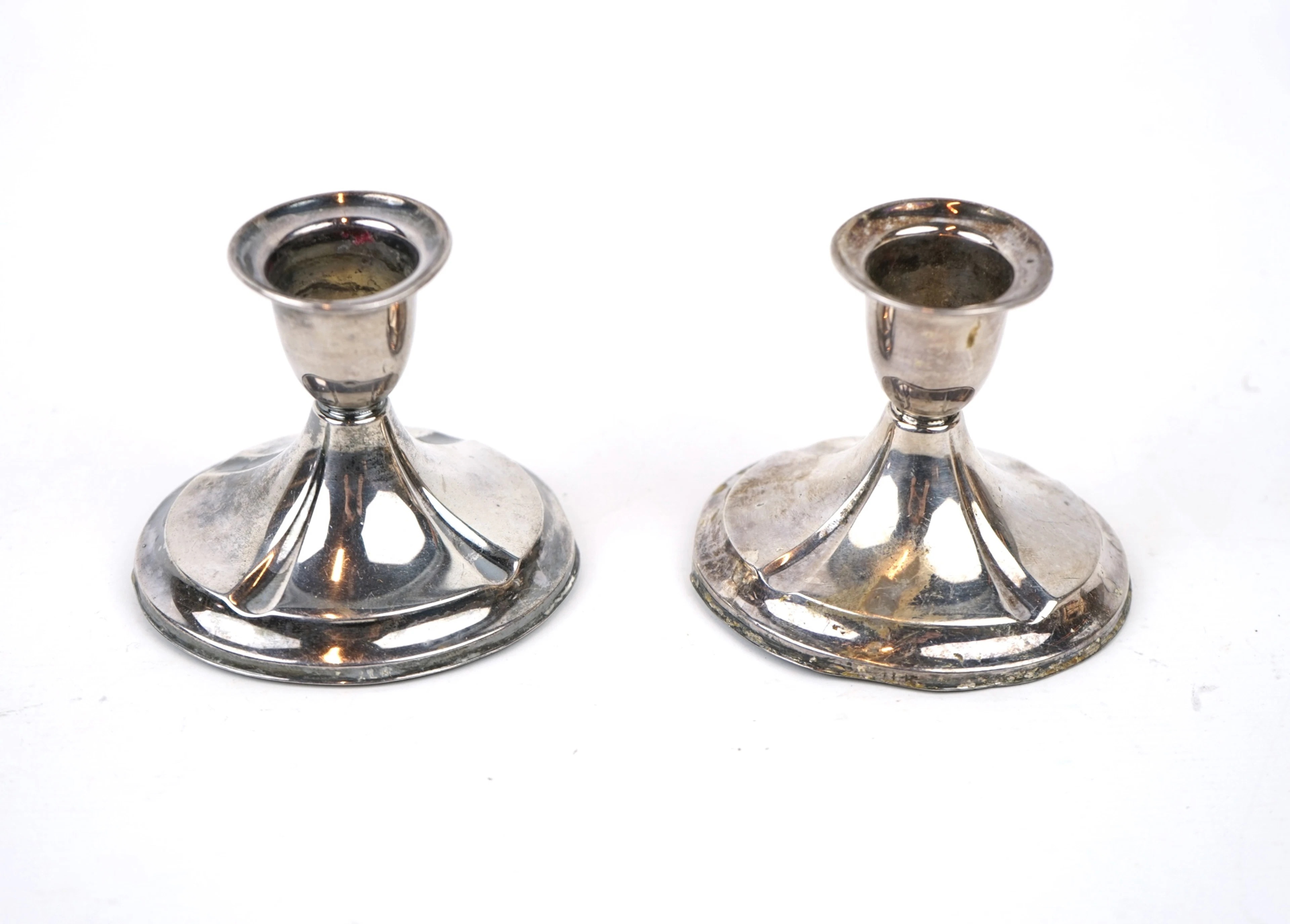 Bougeoirs, une paire, argent.