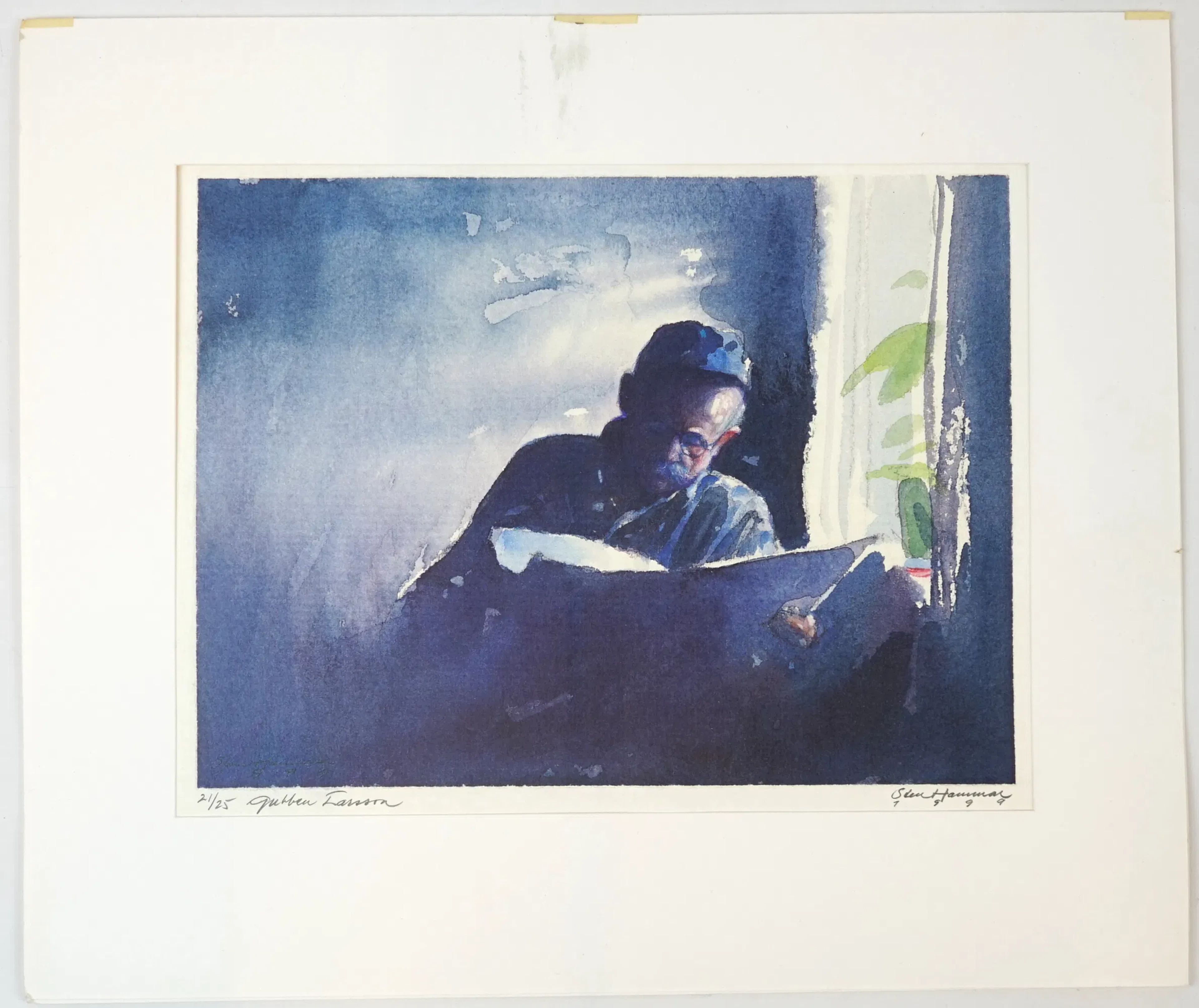 Sten Hammar, "Gubben Larsson", lithograph 21/25, signed, 1999.