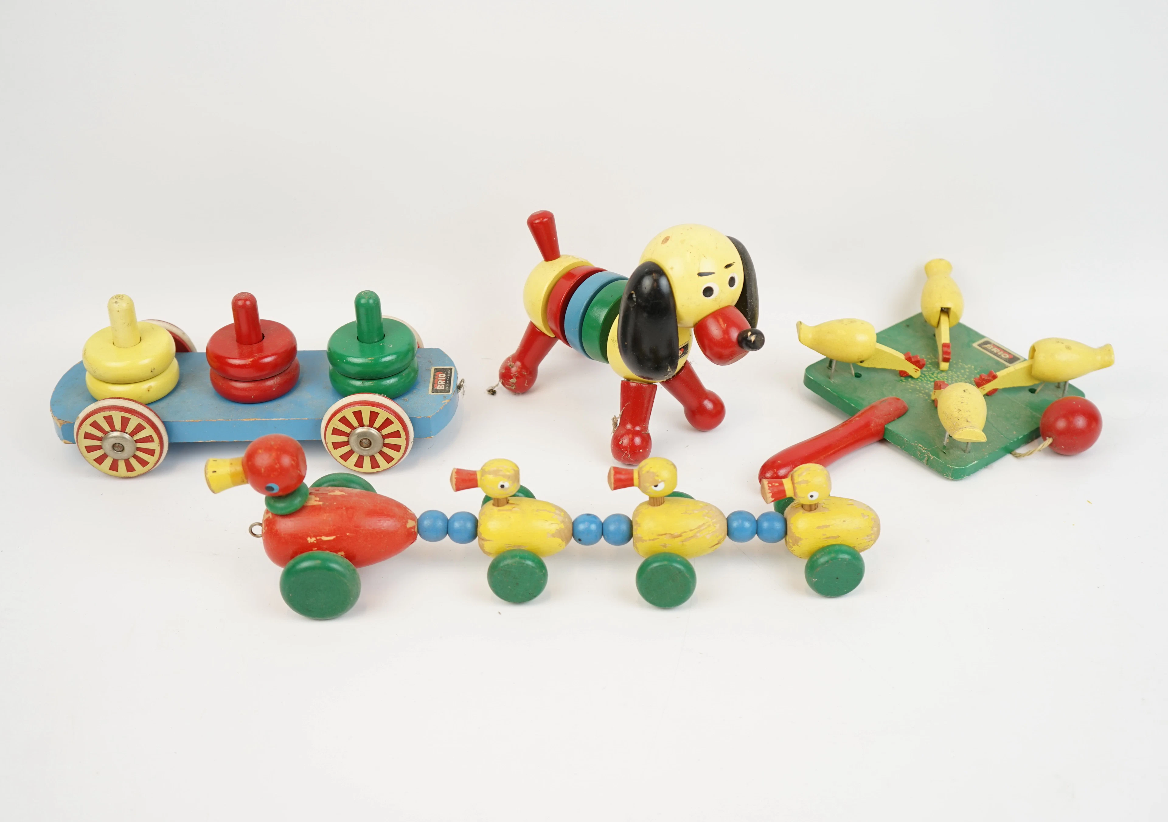 Juguetes, 4 piezas, madera, Brio.