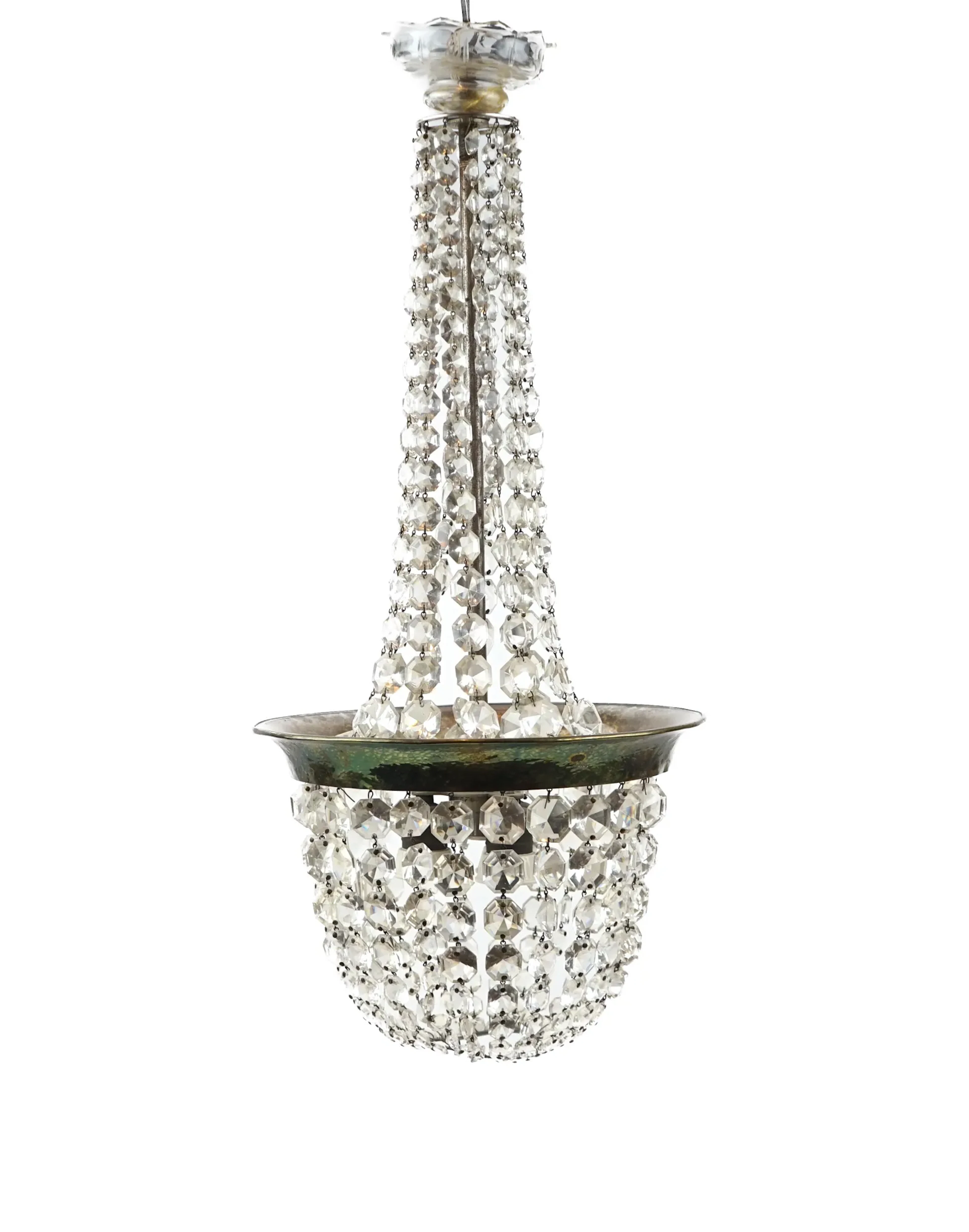 Lampadario, vetro/metallo.
