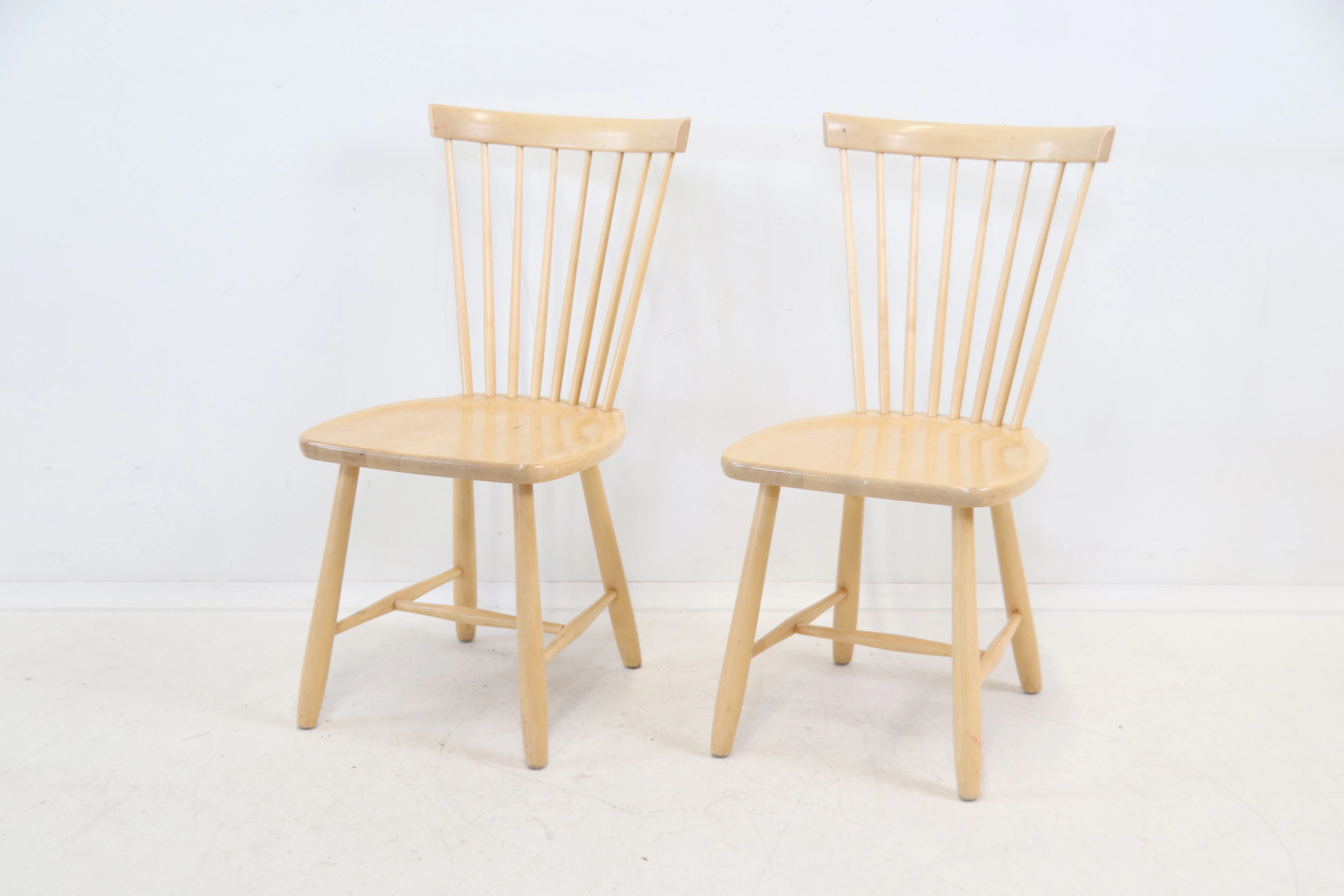 Carl Malmsten, a pair of chairs, birch, "Lilla Åland", Stolab.