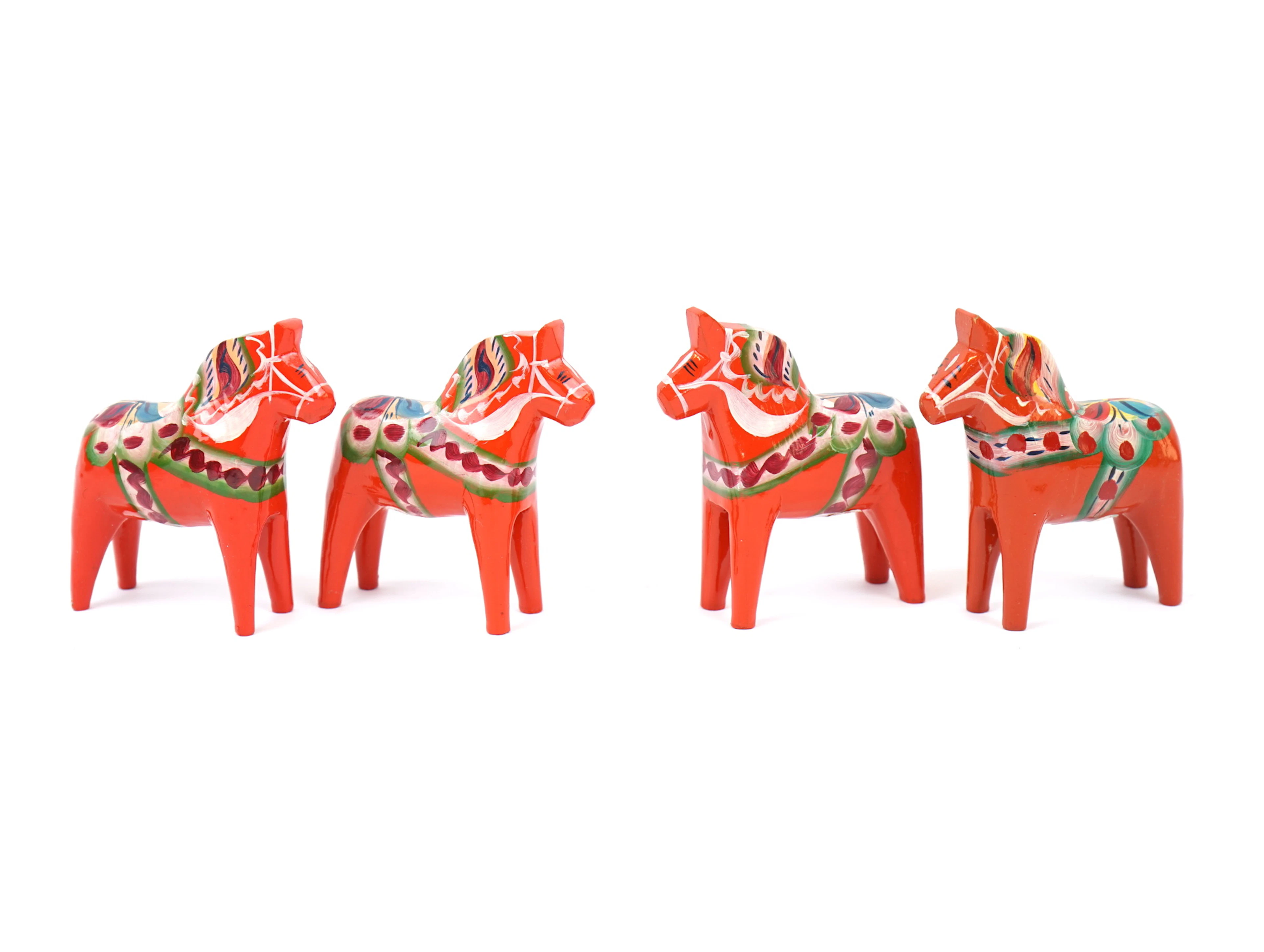 Dala horses, 4 pcs, wood.