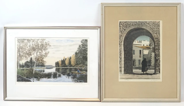 Reinhold Ljunggren, litografías, 2 piezas, firmado.