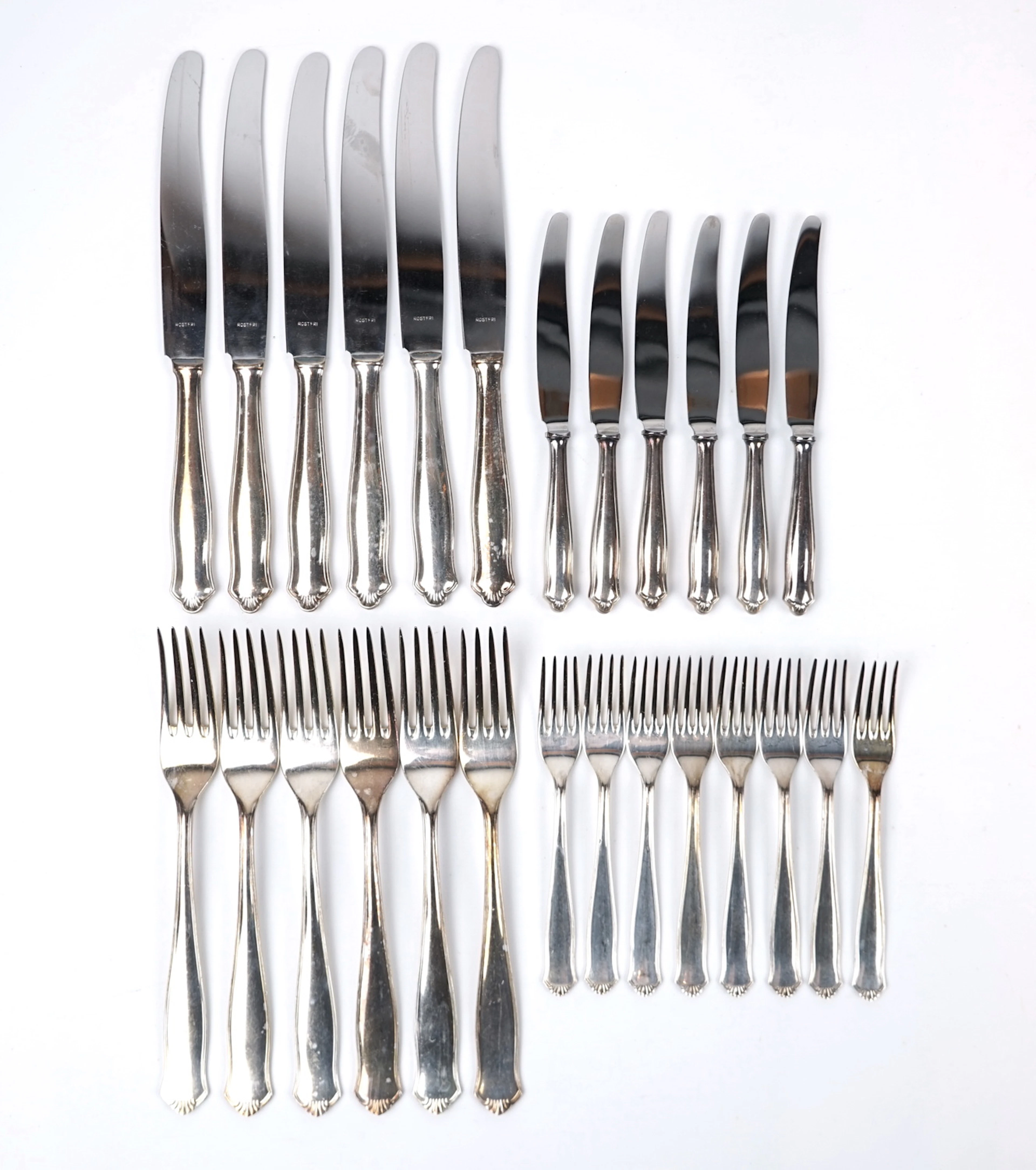 Cutlery tableware, 26 pieces, nickel silver, ''Drotten''.