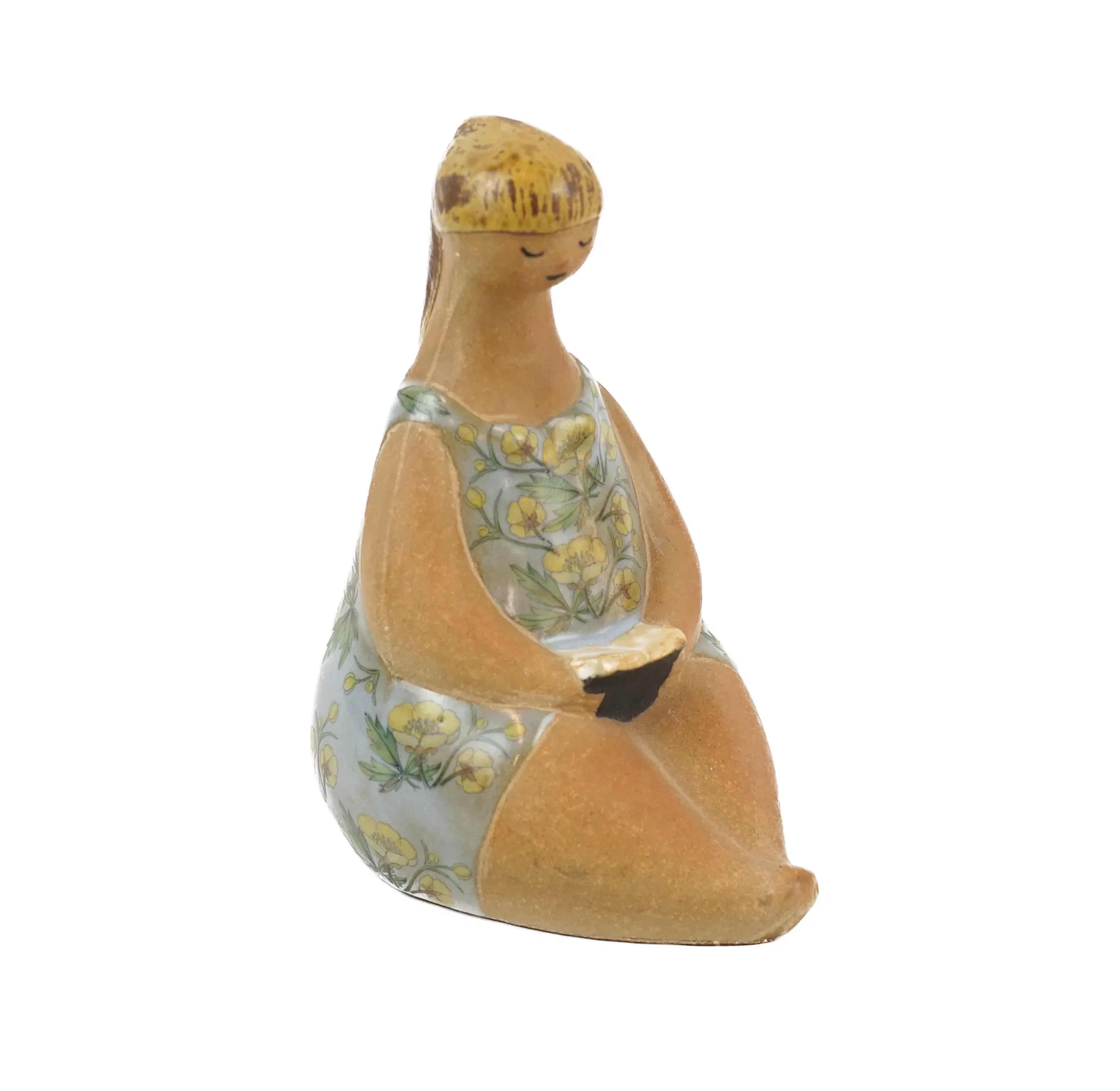 Lisa Larson, a stoneware figurine with cromo print, ''Amalia'', Gustavsberg.
