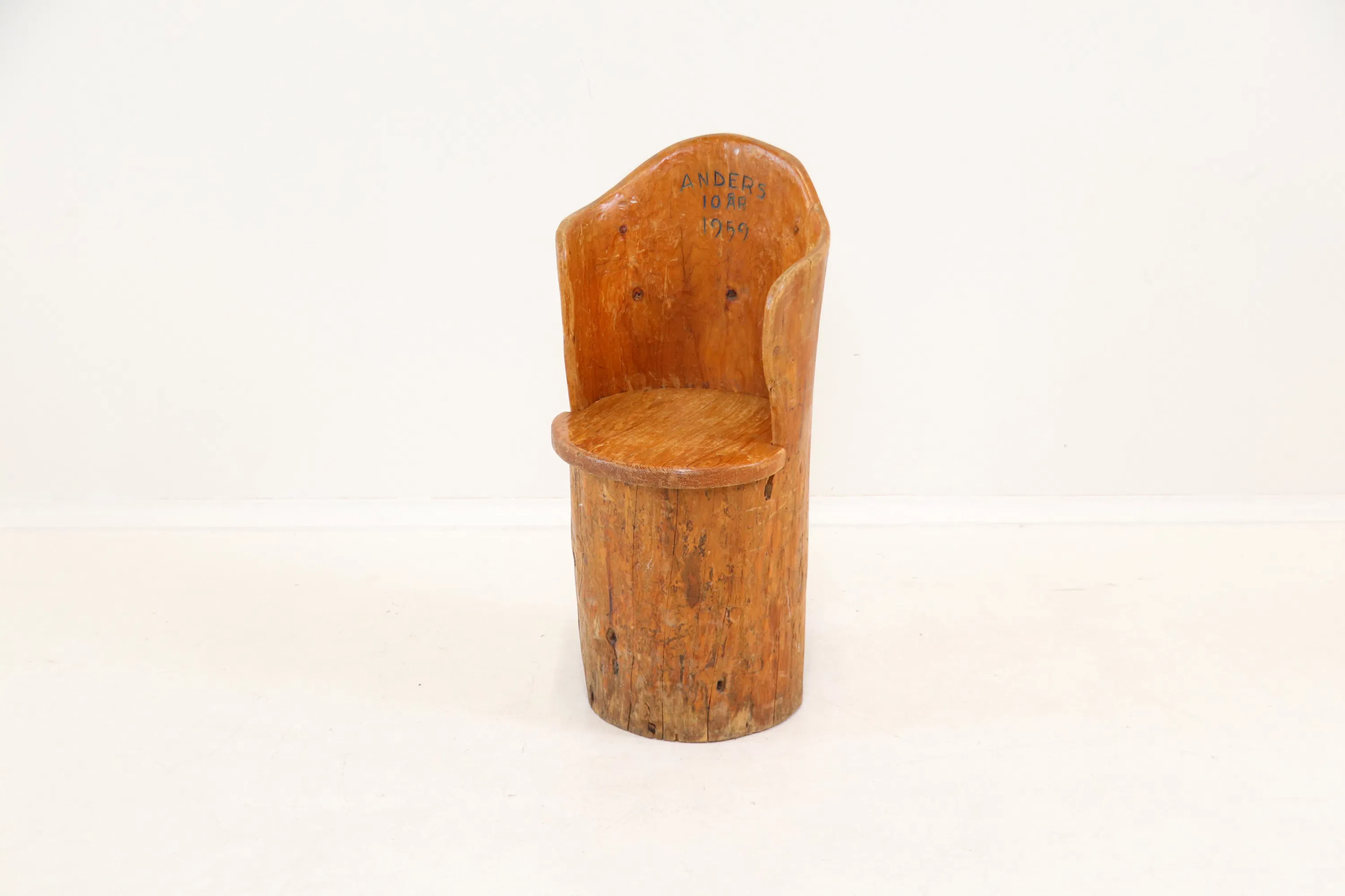 A wooden block chair, 1959.
