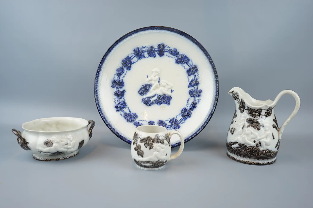 Tableware parts, 4 pcs, Flintware, Mulberry, Gefle.