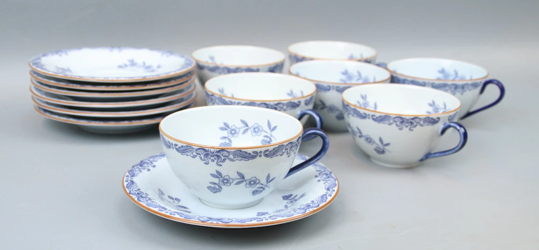 Piezas para el servicio de café, 7 piezas, porcelana, Ostindia, Rörstrand.