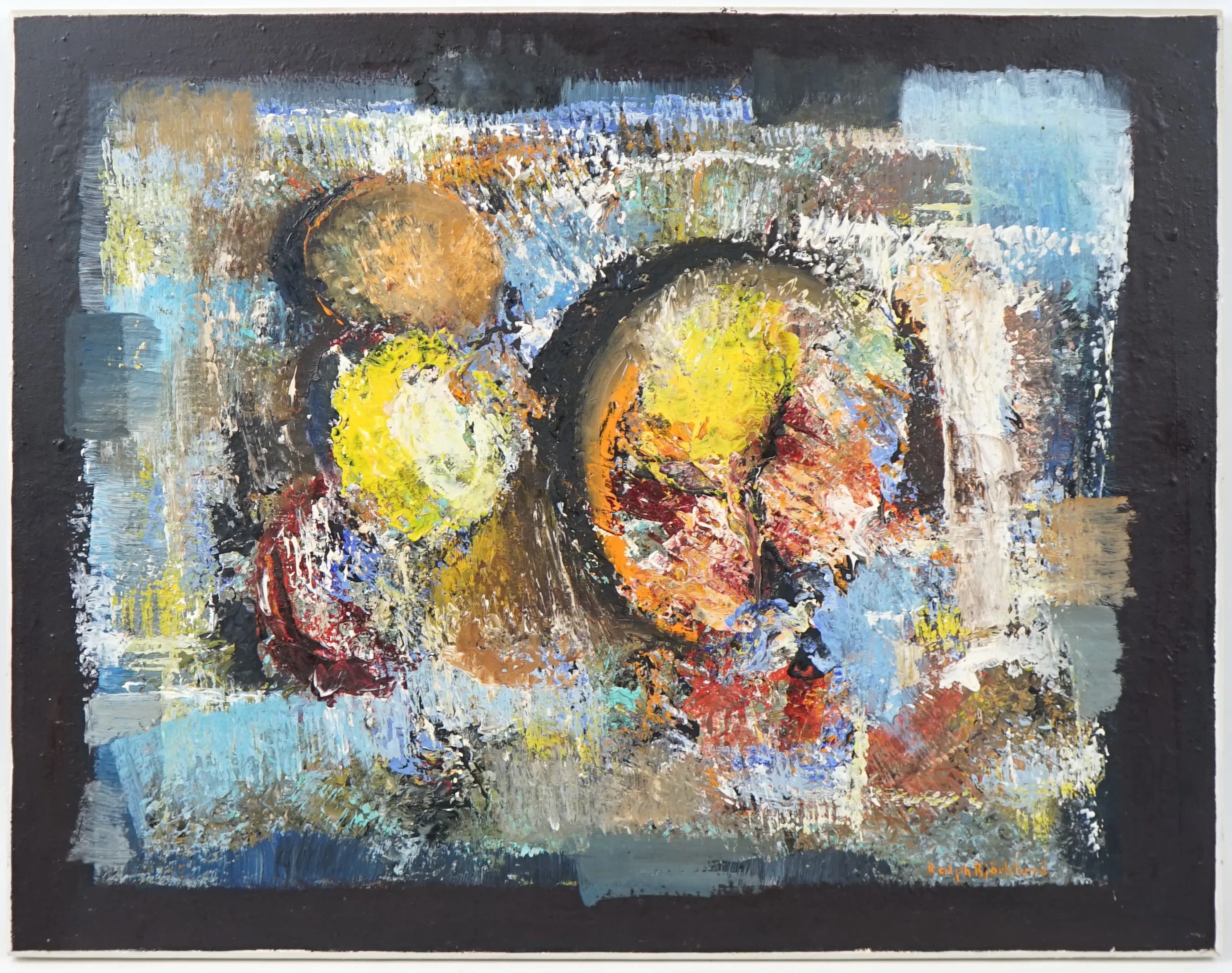Ralph Björklund, huile sur panneau, signé.