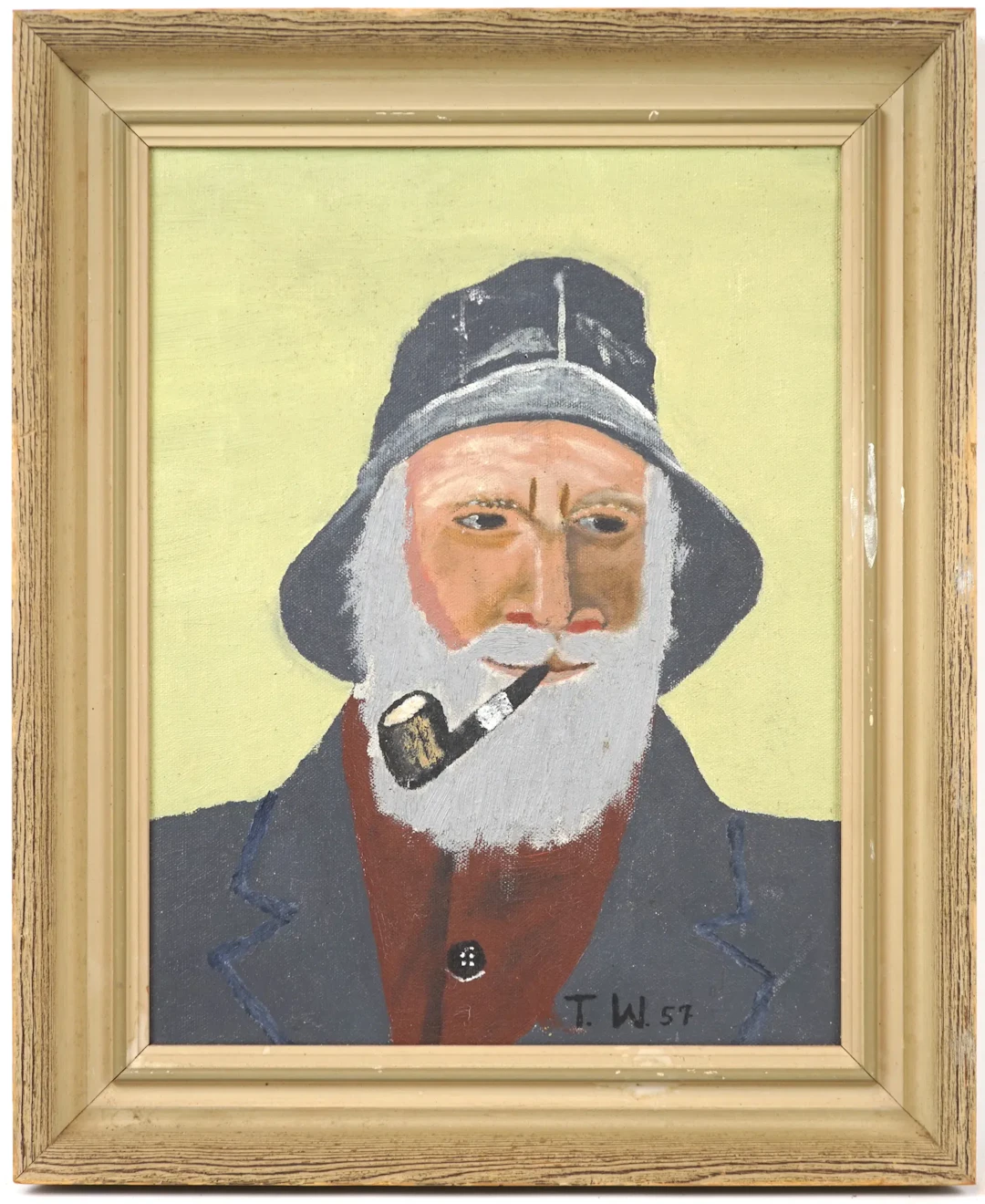 Unidentified artist, oil on canvas, monogram signed T.W., 1957.