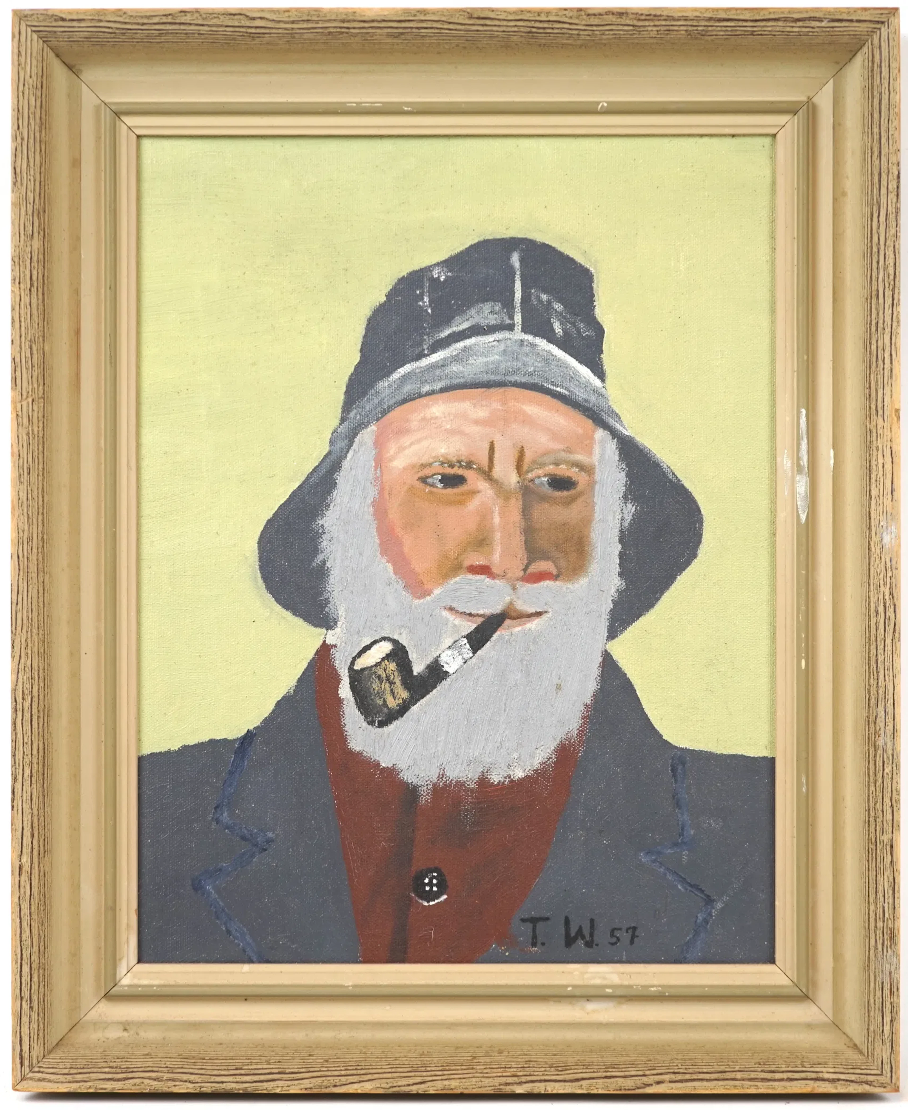 Unidentified artist, oil on canvas, monogram signed T.W., 1957.