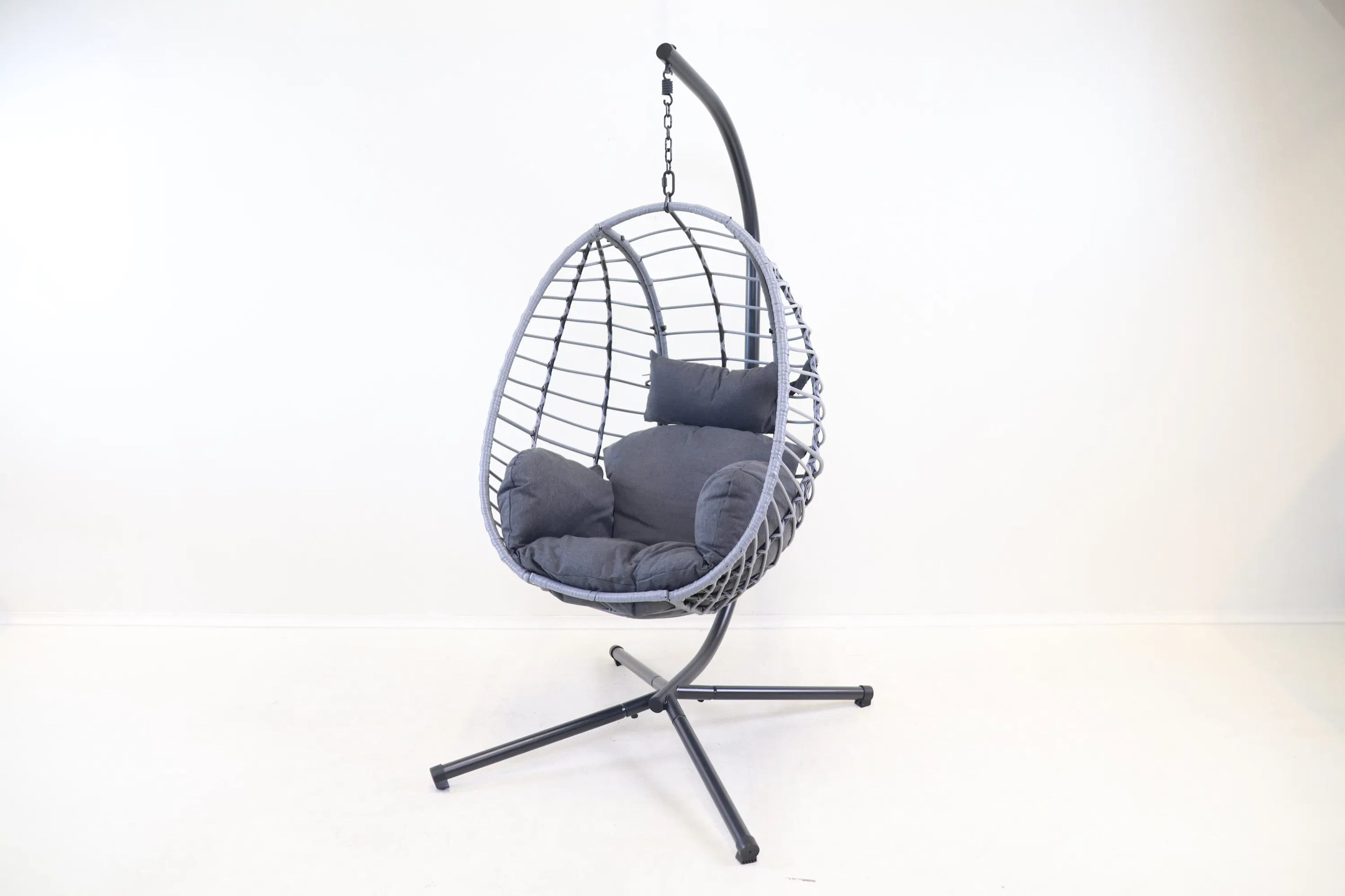 Silla de hamaca, metal/ratán sintético/textil, "Bork", Jysk.