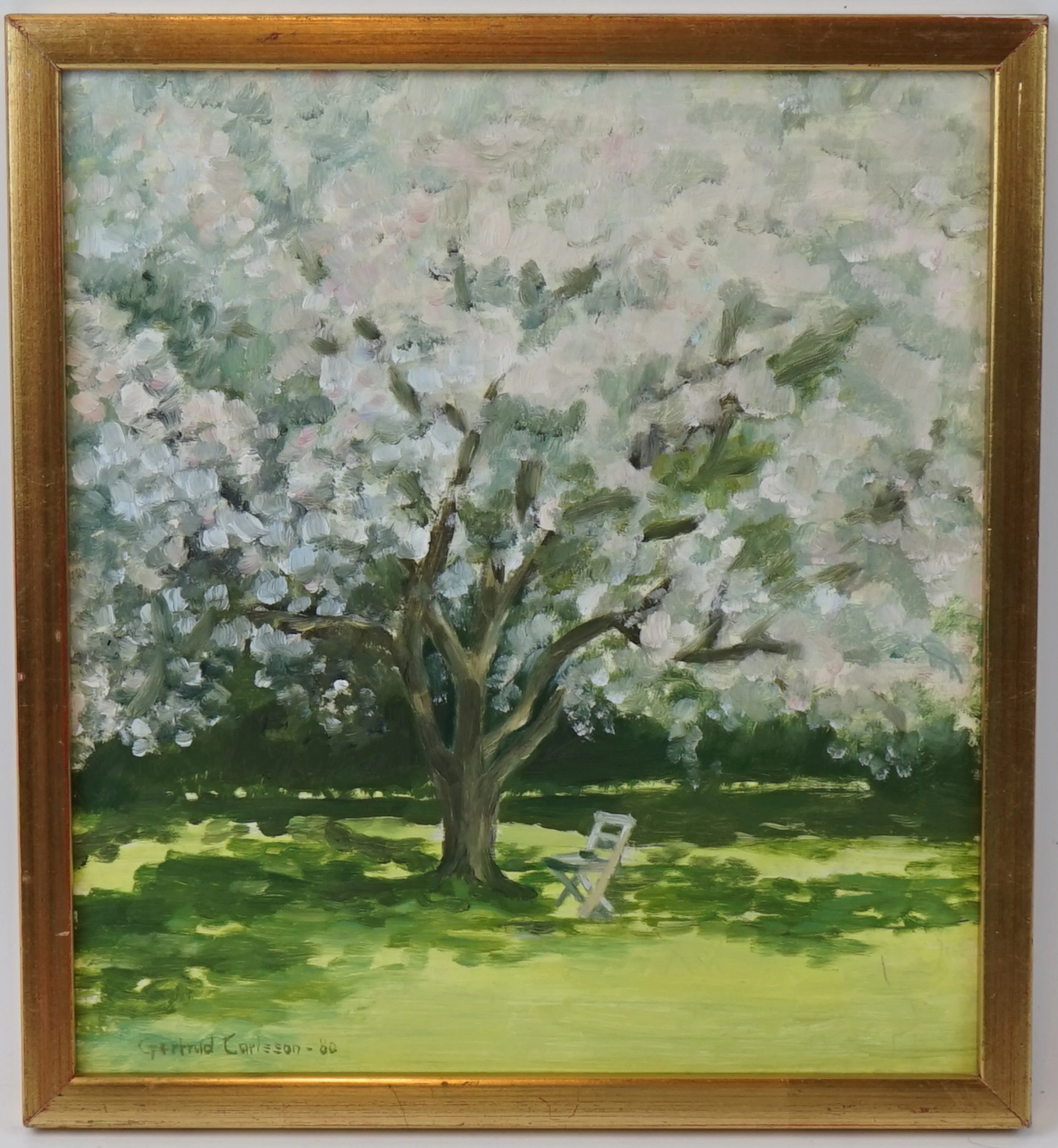 Gertrud Carlsson, Öl auf Holz, signiert, datiert -80.