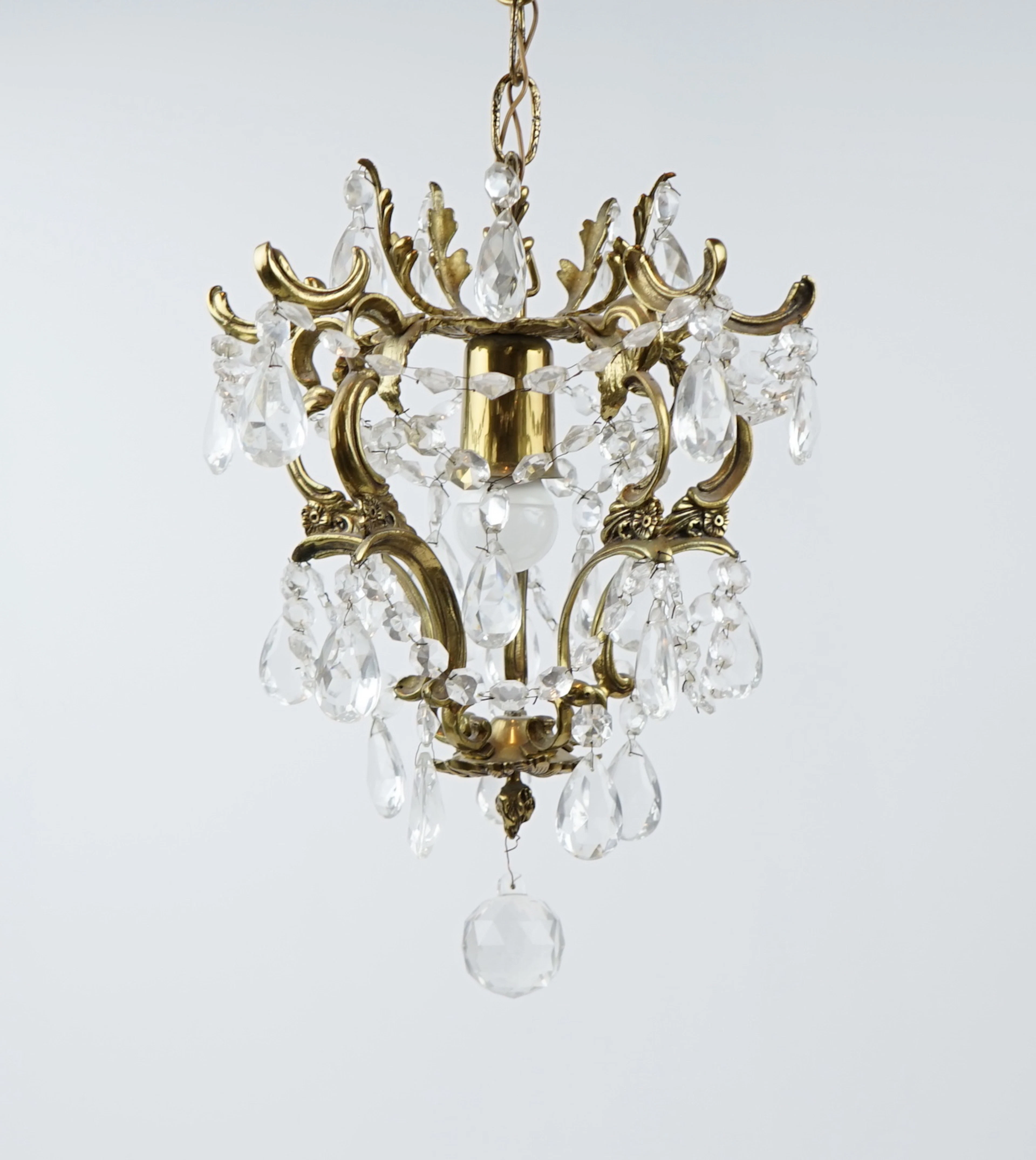 Lampadario, vetro/ottone.