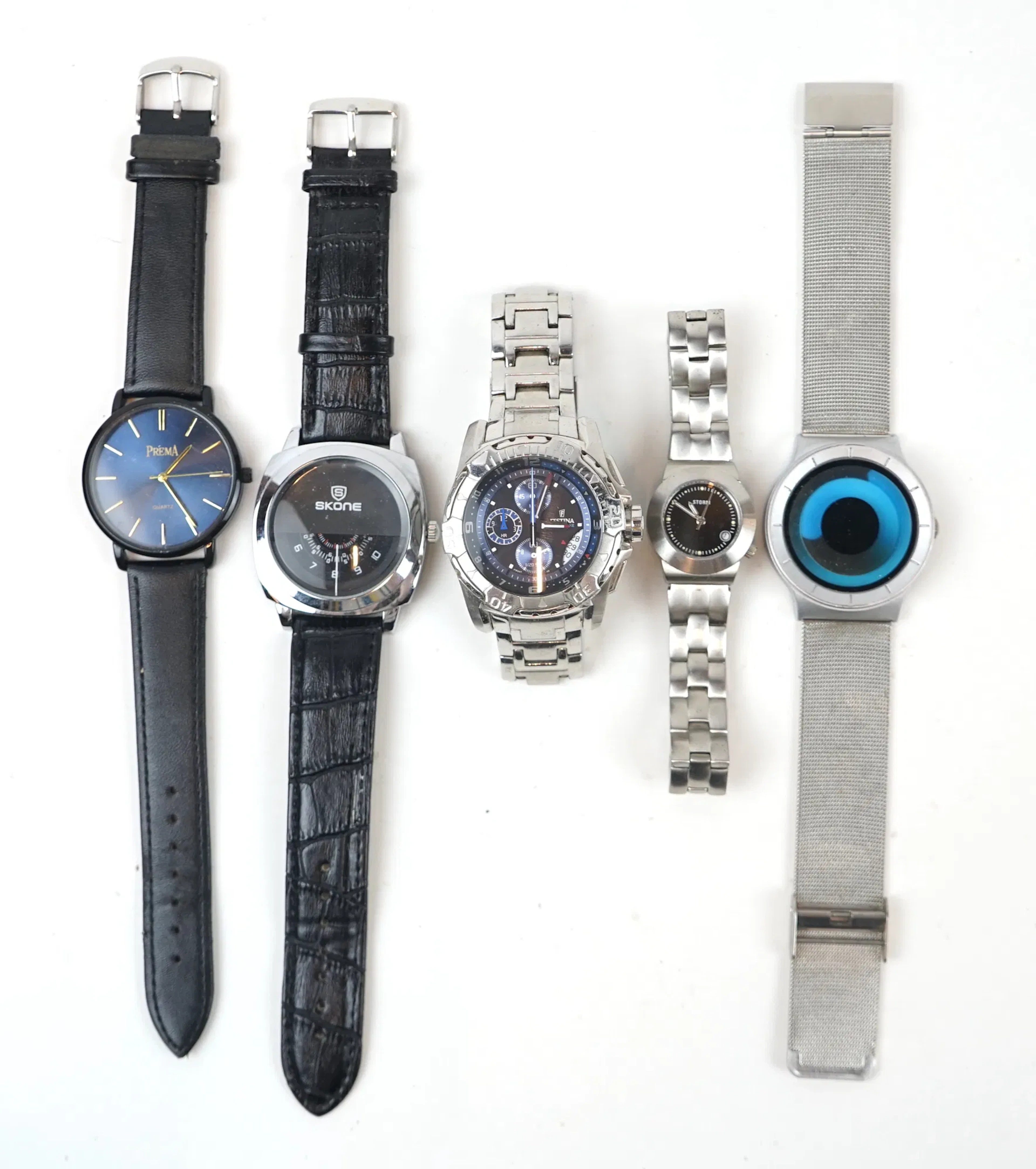 Relojes de pulsera, 5 piezas.