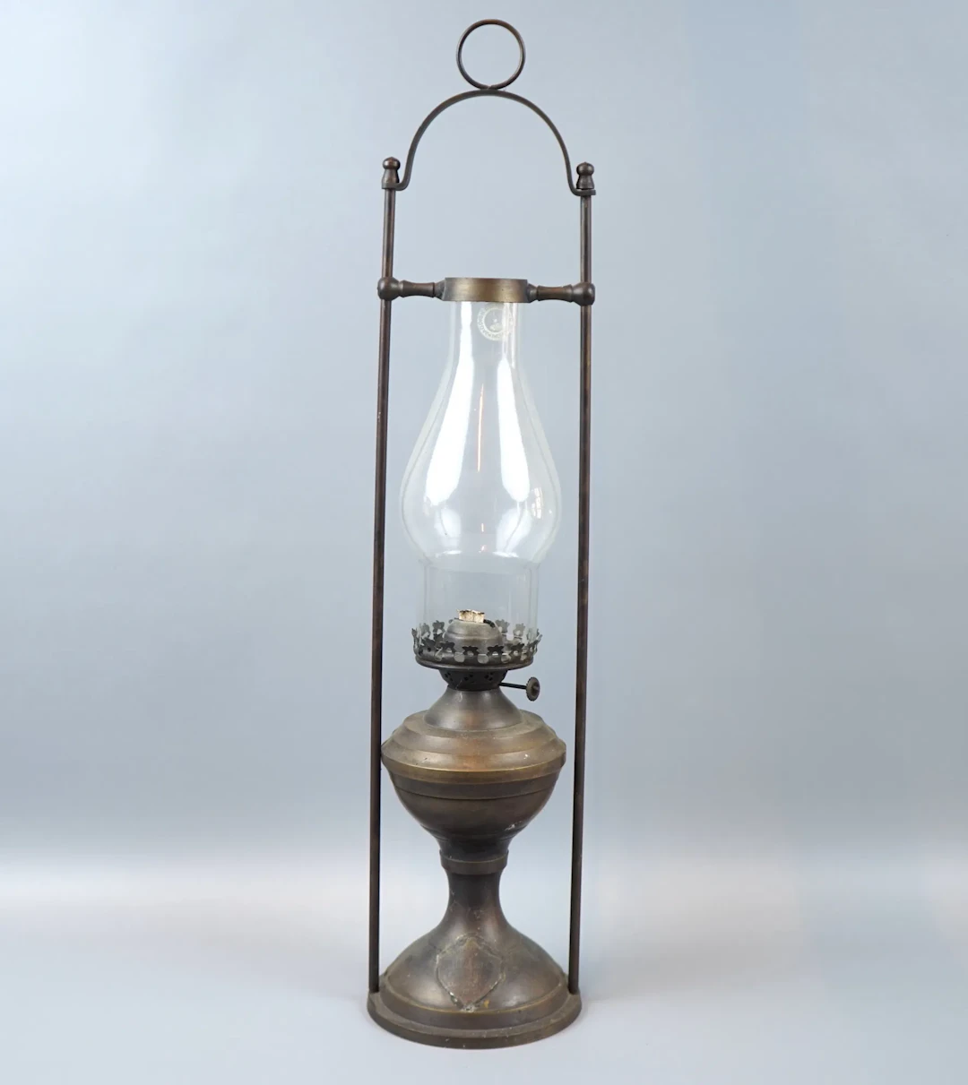 Kerosene lamp, metal/glass, WellFargo & Co.