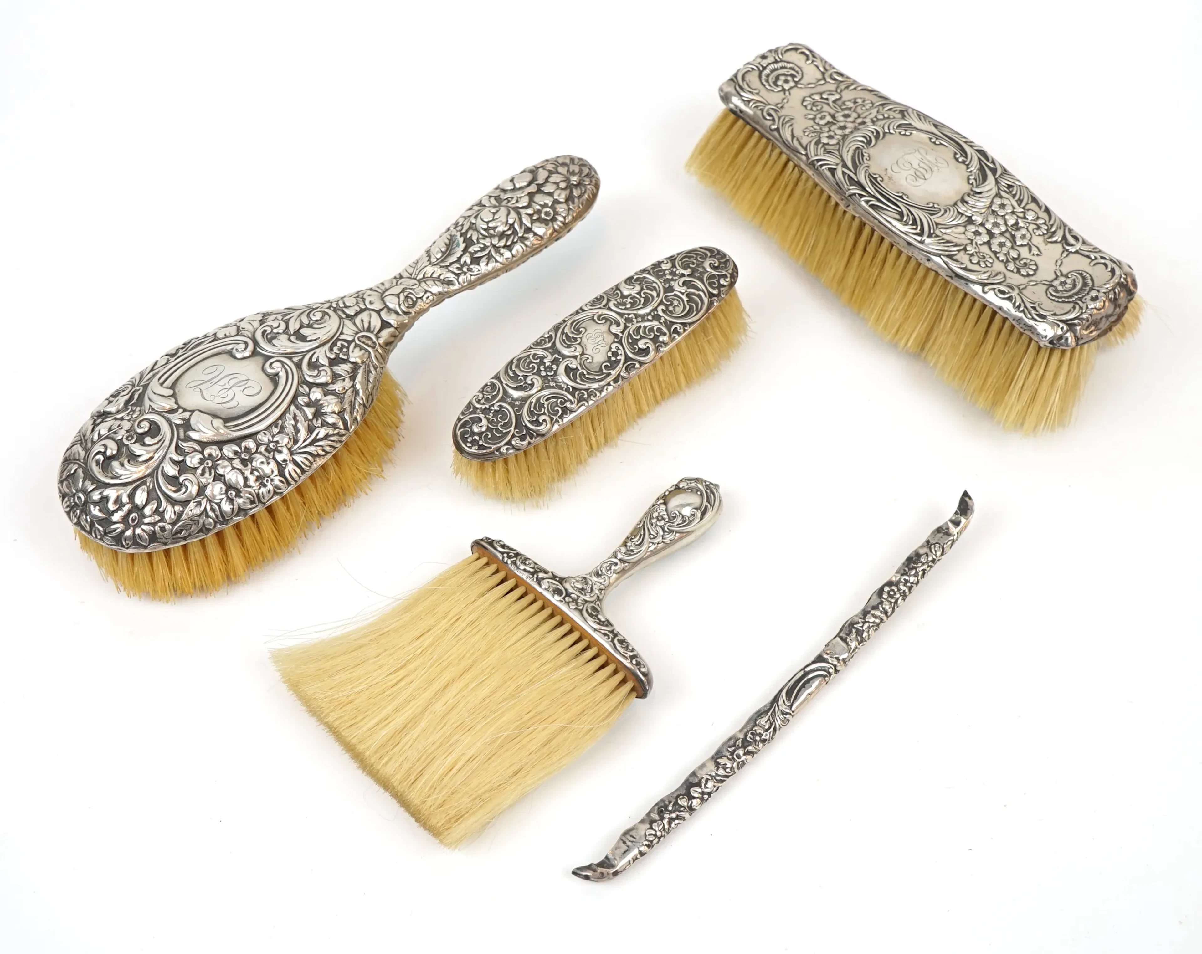 Cepillos para ropa, etc., plata de ley 925.