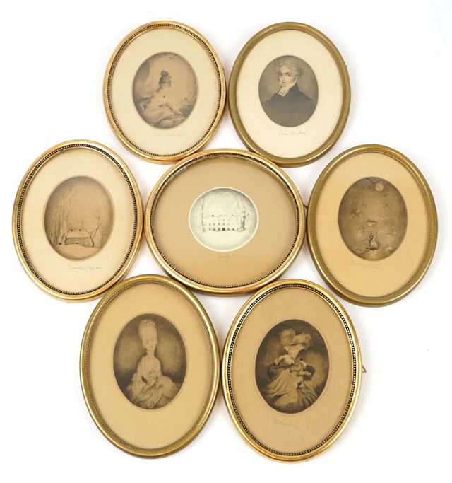 Miniaturgemälde, 7 Teile, aus der "Gösta Berglings Saga".