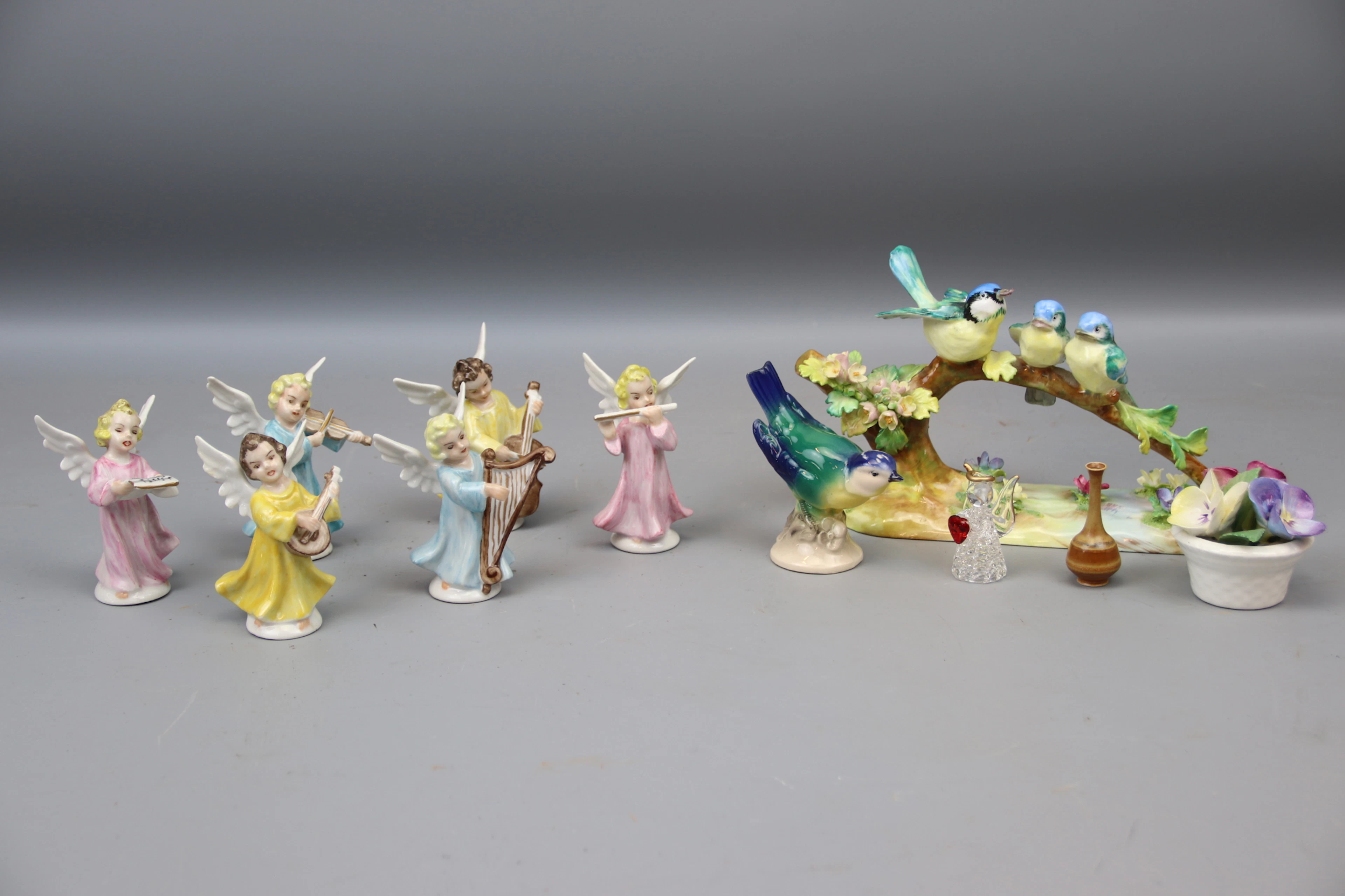 Figuras y miniaturas, 11 piezas, vidrio/porcelana, incluyendo John Andersson, Höganäs.