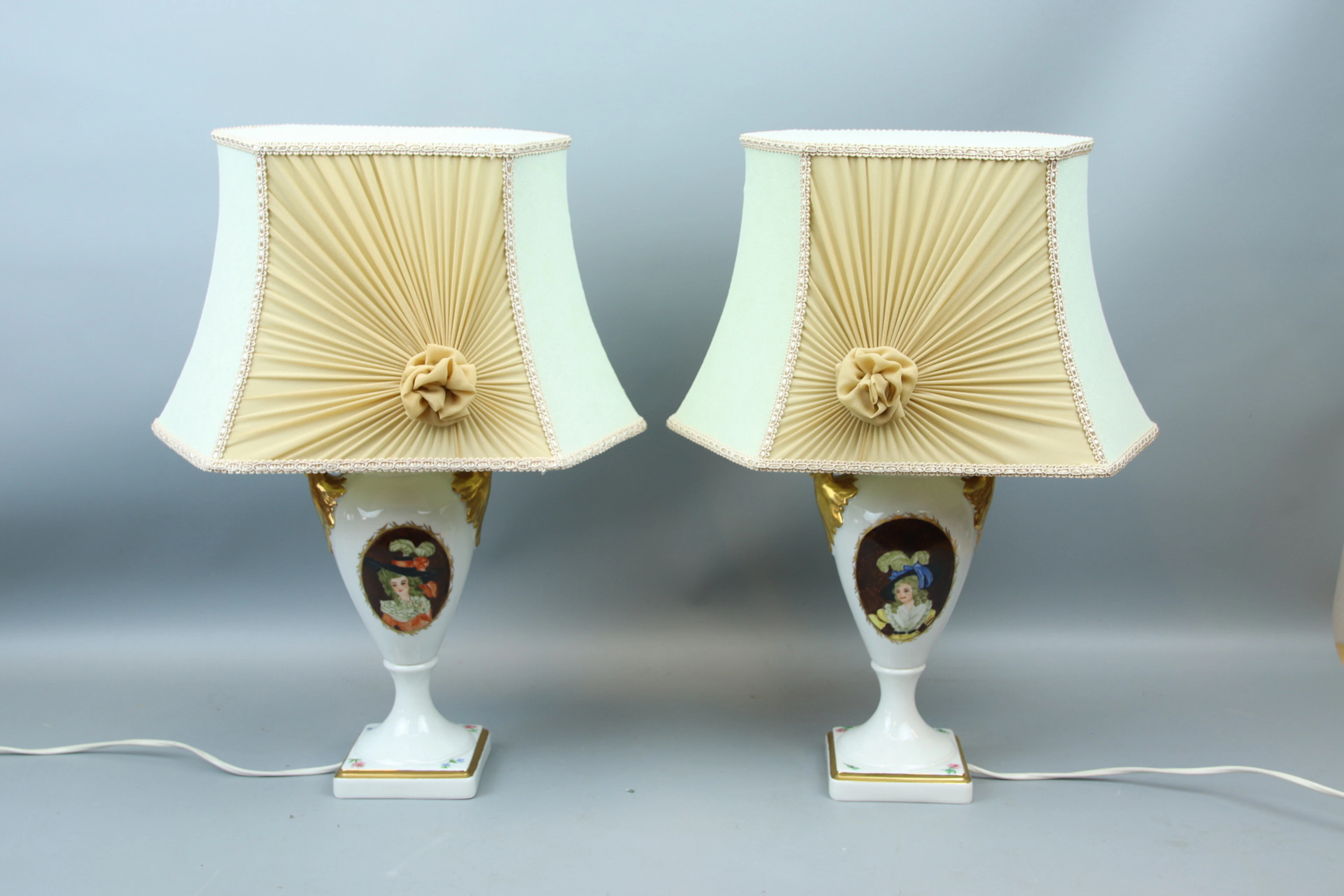 Table lamps, porcelain, a couple, Rosenthal.