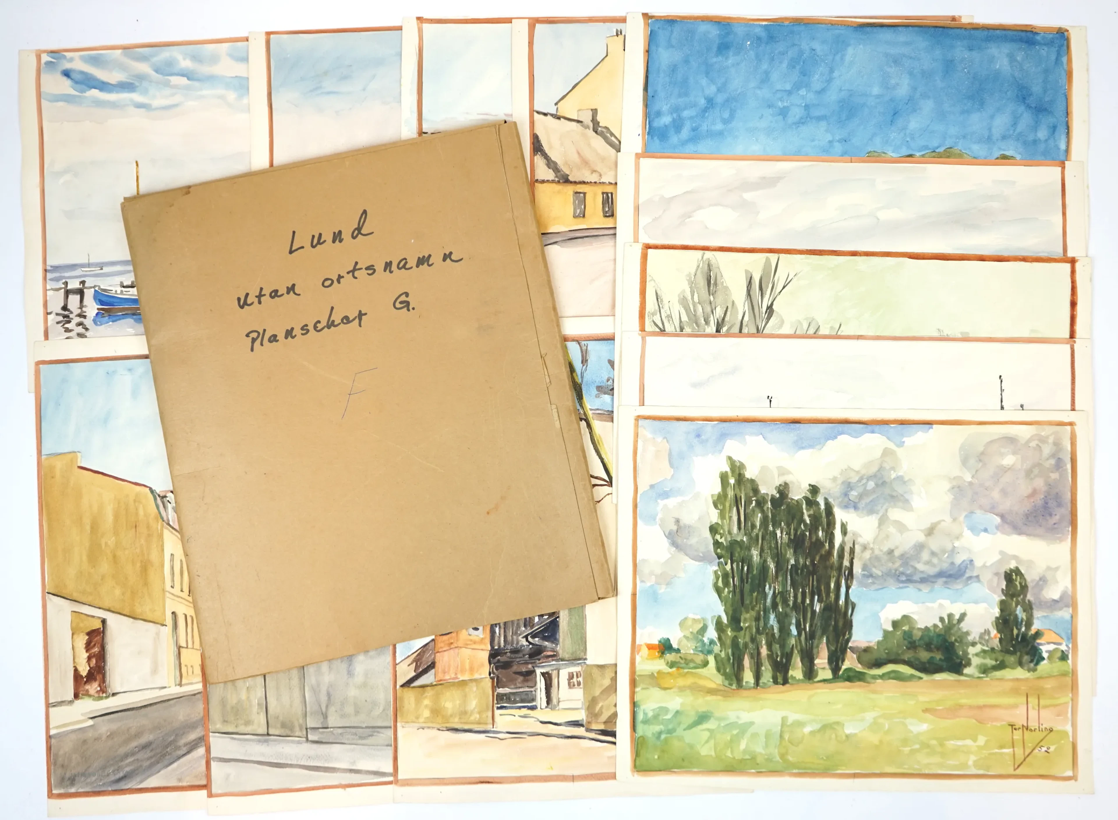 Tor Norling, landscape, watercolour, one batch, signed.
