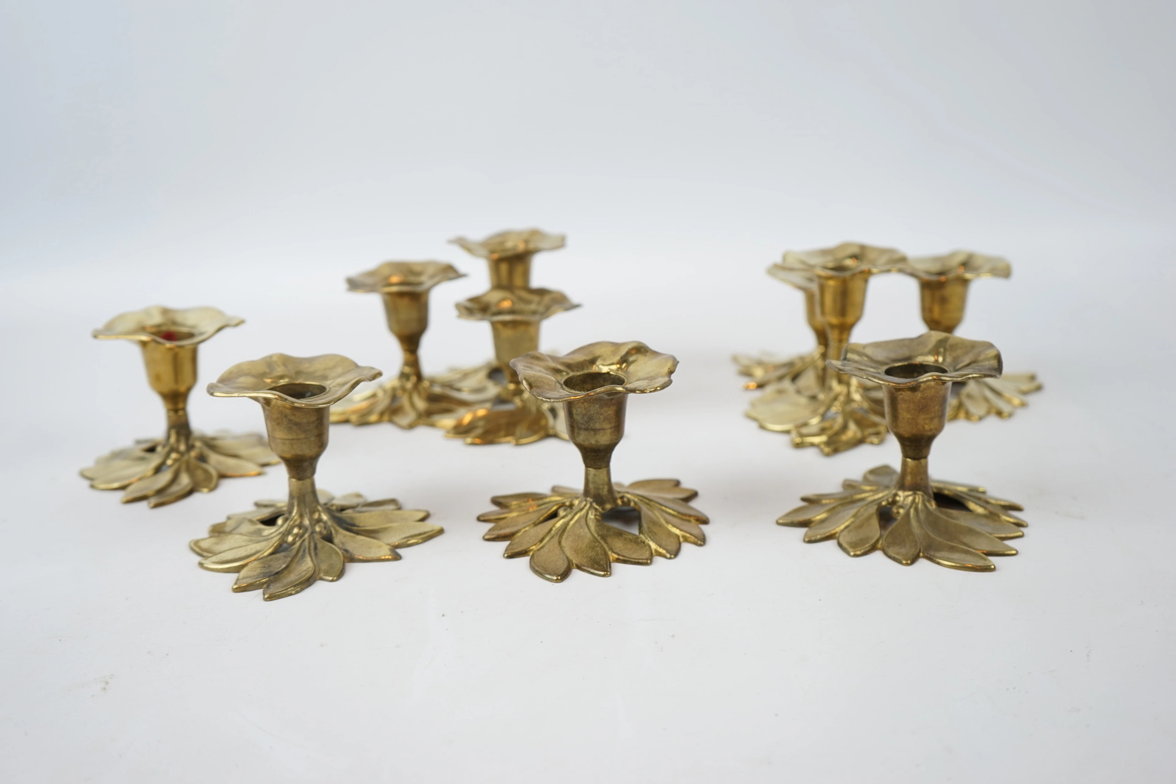 Bougeoirs, 6 pièces, laiton, contemporain.