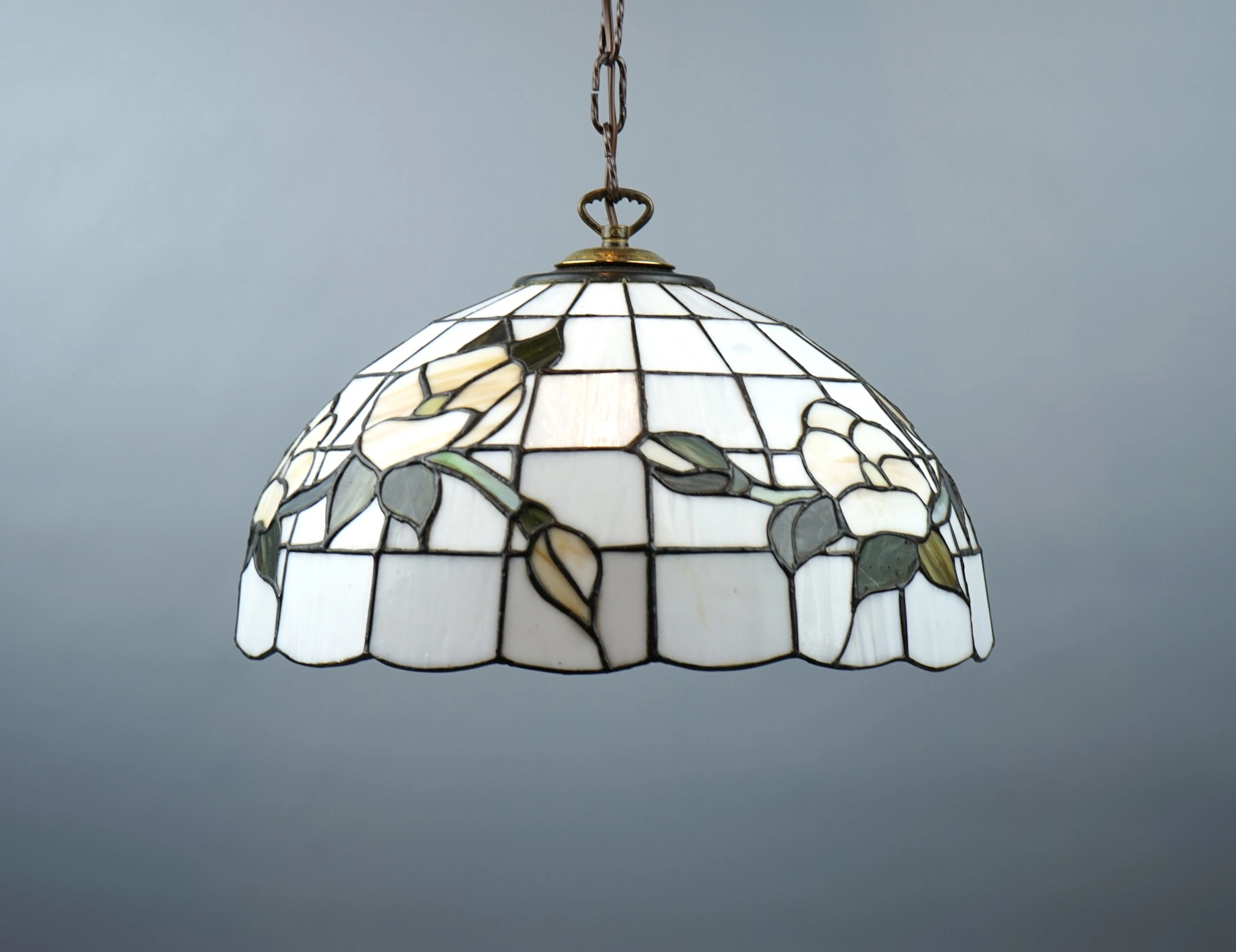 Lampada a soffitto, stile tiffany, vetro/metallo.