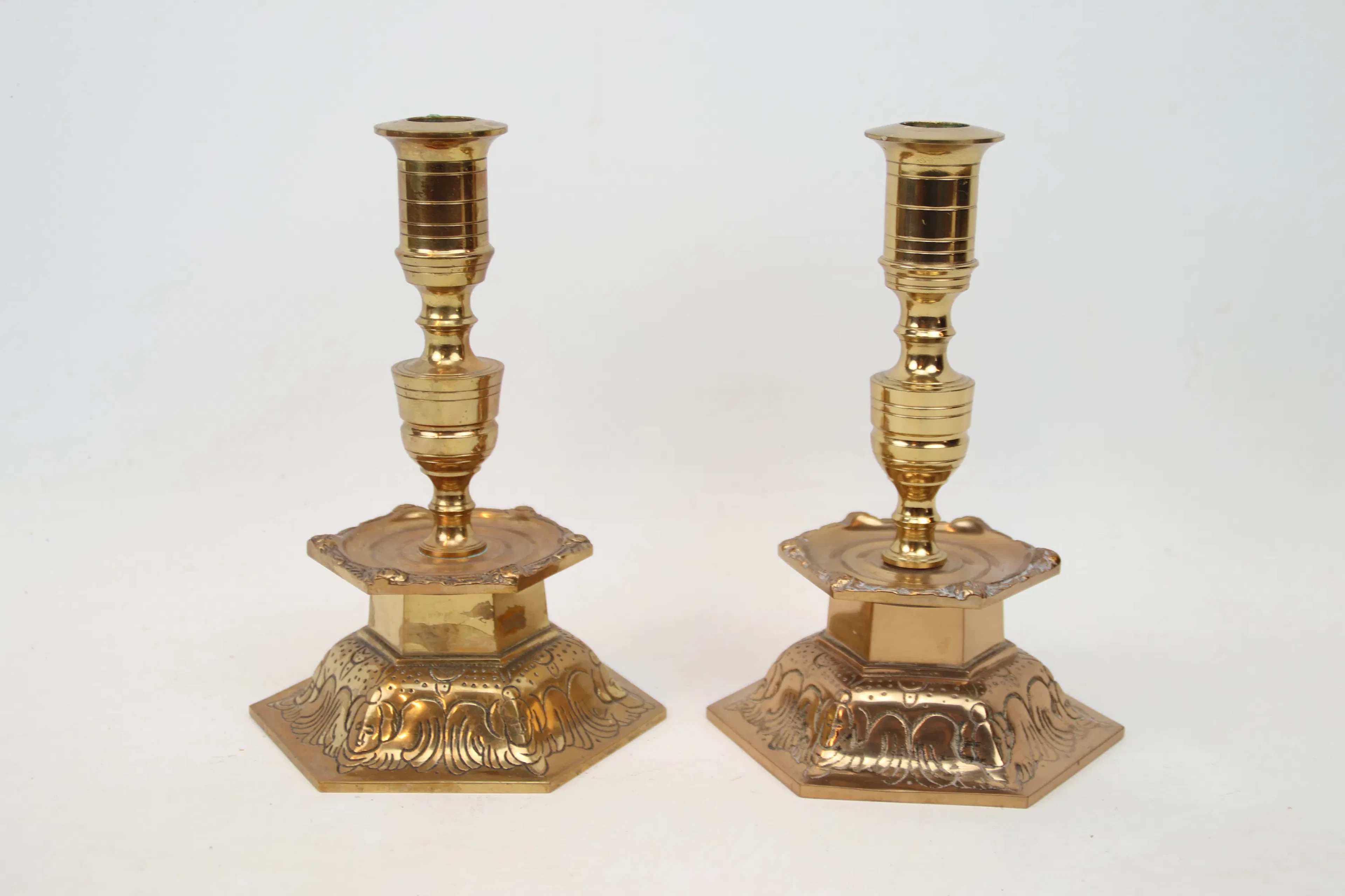 Candelabri, un paio, ottone, stile barocco, Ystad Metall.