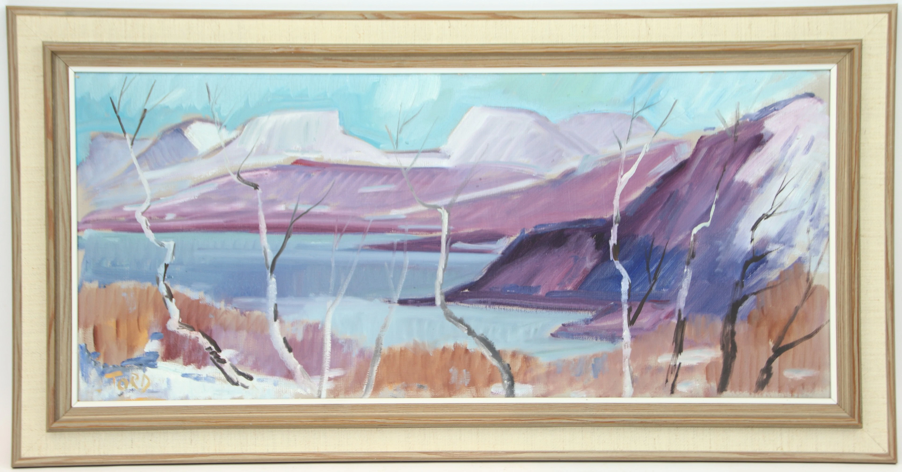 Tord Leander-Engström, "Día de octubre Björkliden", óleo sobre lienzo, firmado.