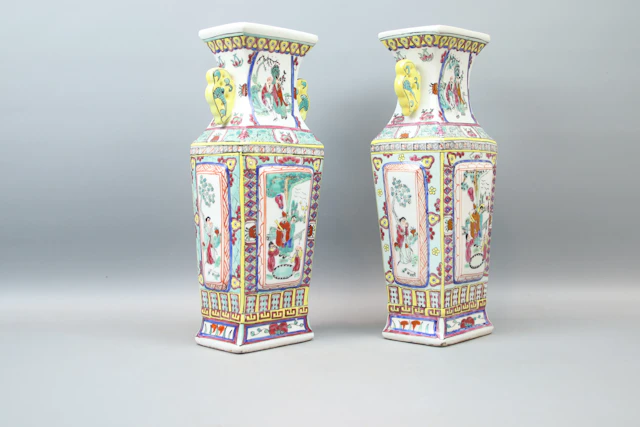 Vases, a pair, porcelain, China, 1900s.
