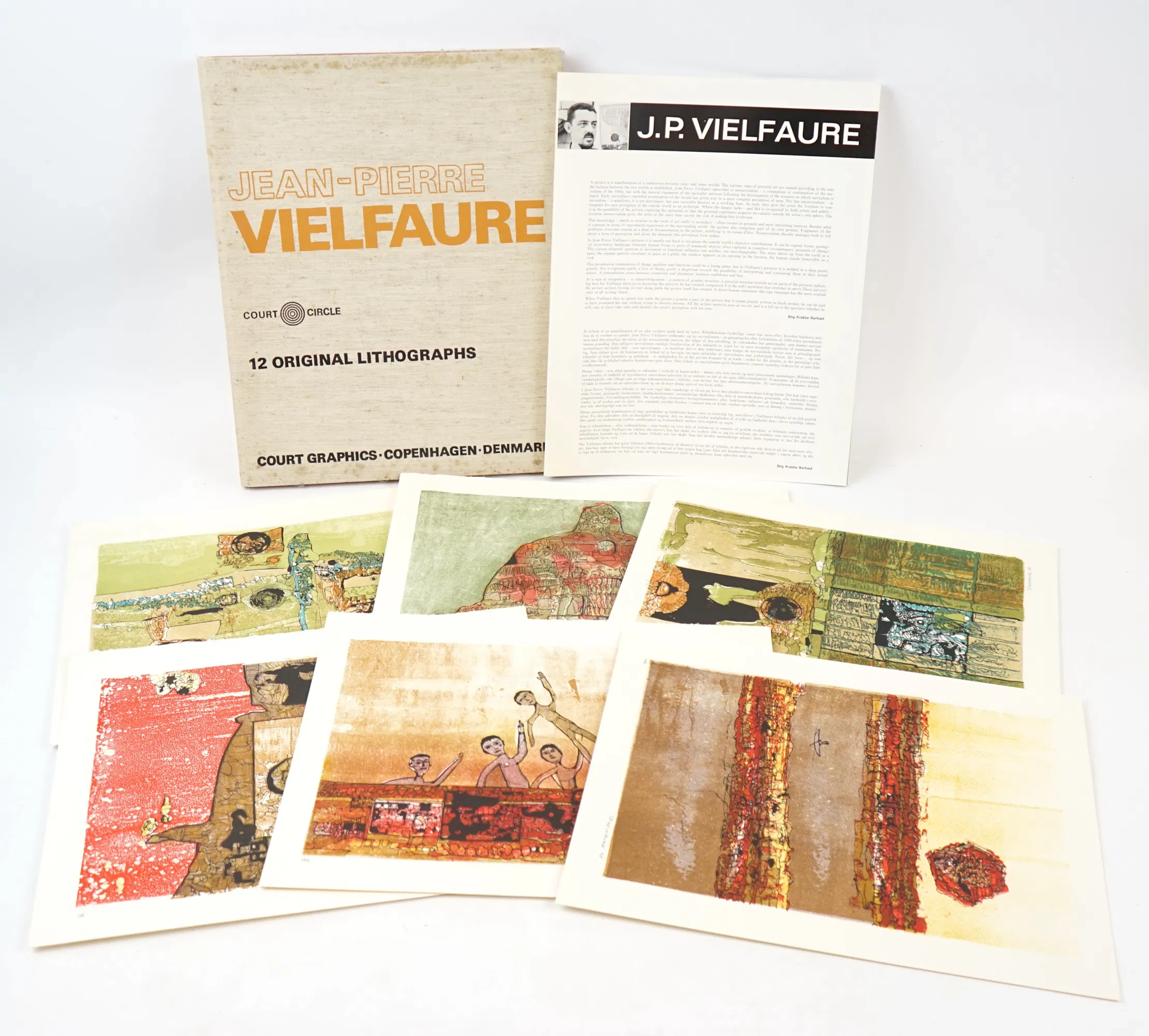 Jean-Pierre Vielfaure, 6 pieces, colour lithographs, singed.