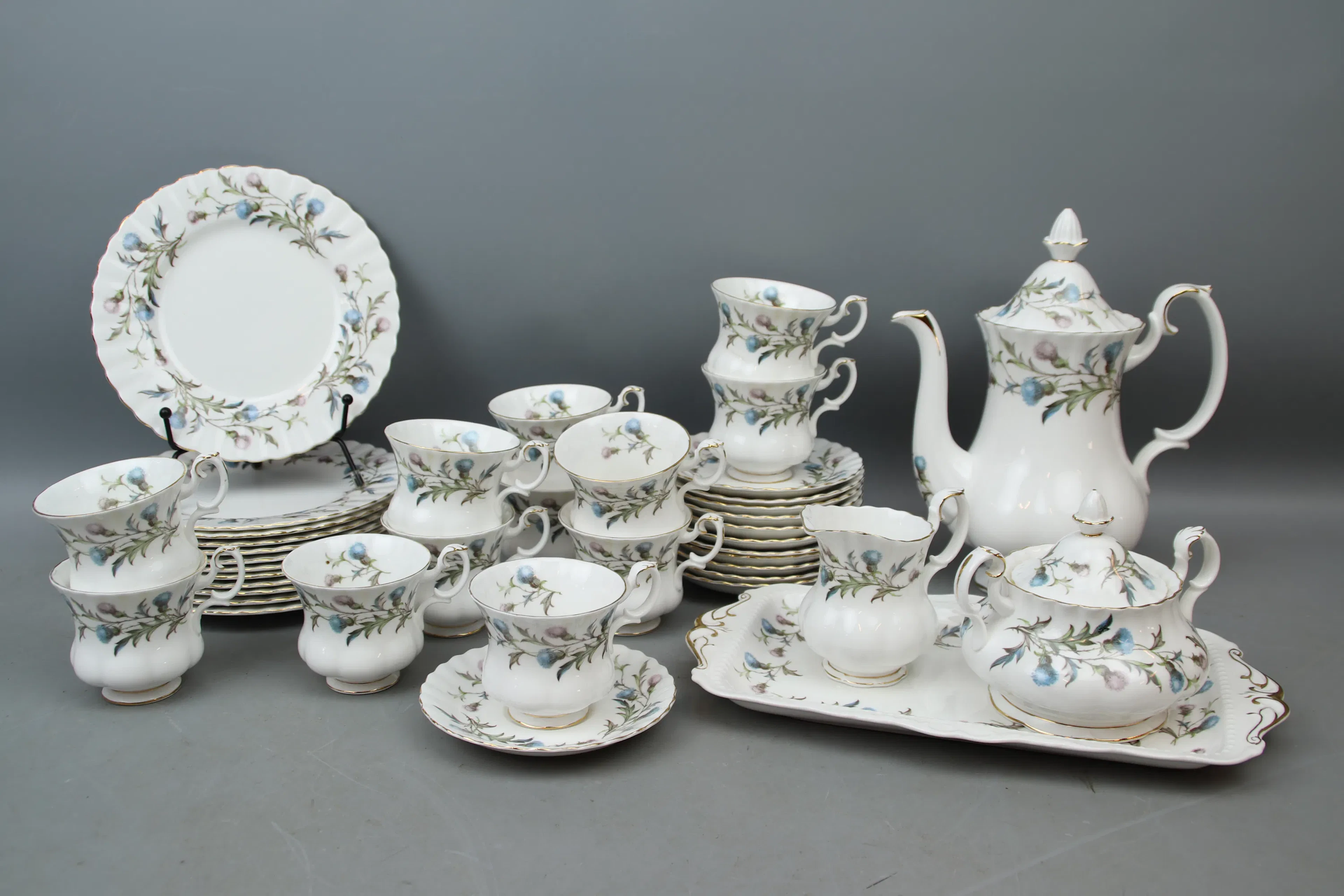 Coffee set, 28 pieces, bone china, Birgaddon, Royal Albert, England.
