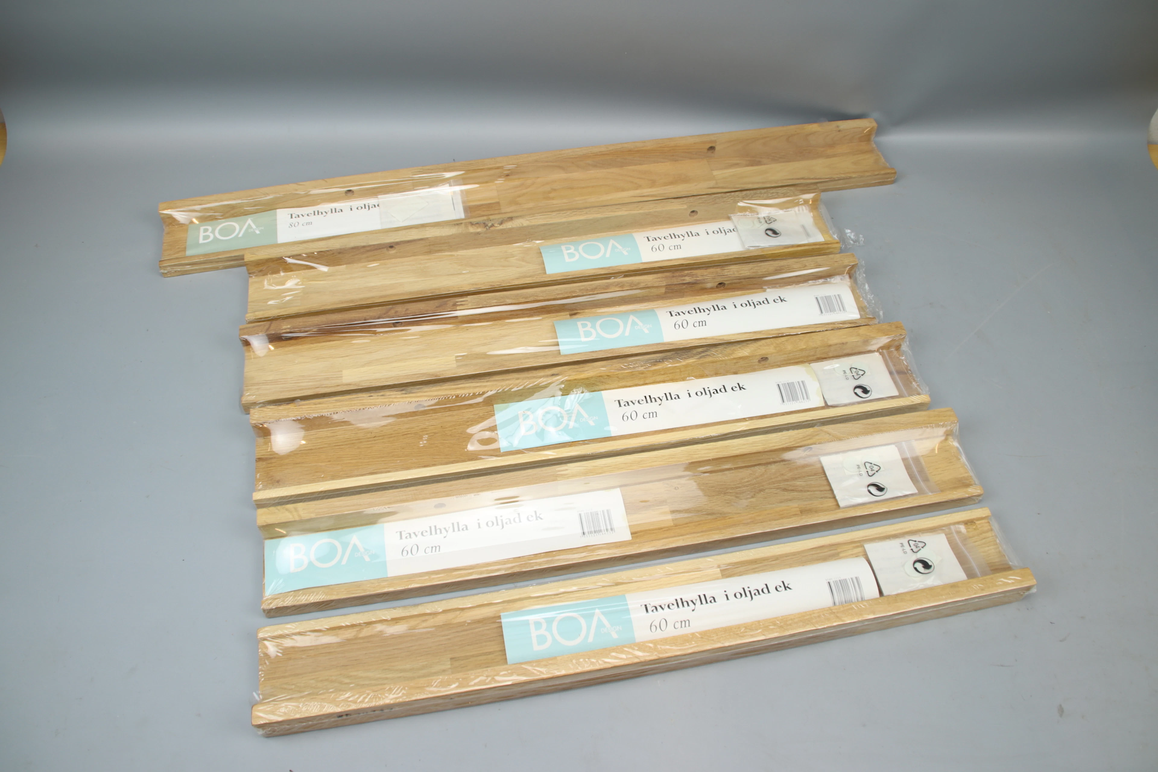 Scaffali per quadri, 6 pezzi, quercia oliata, BOA.