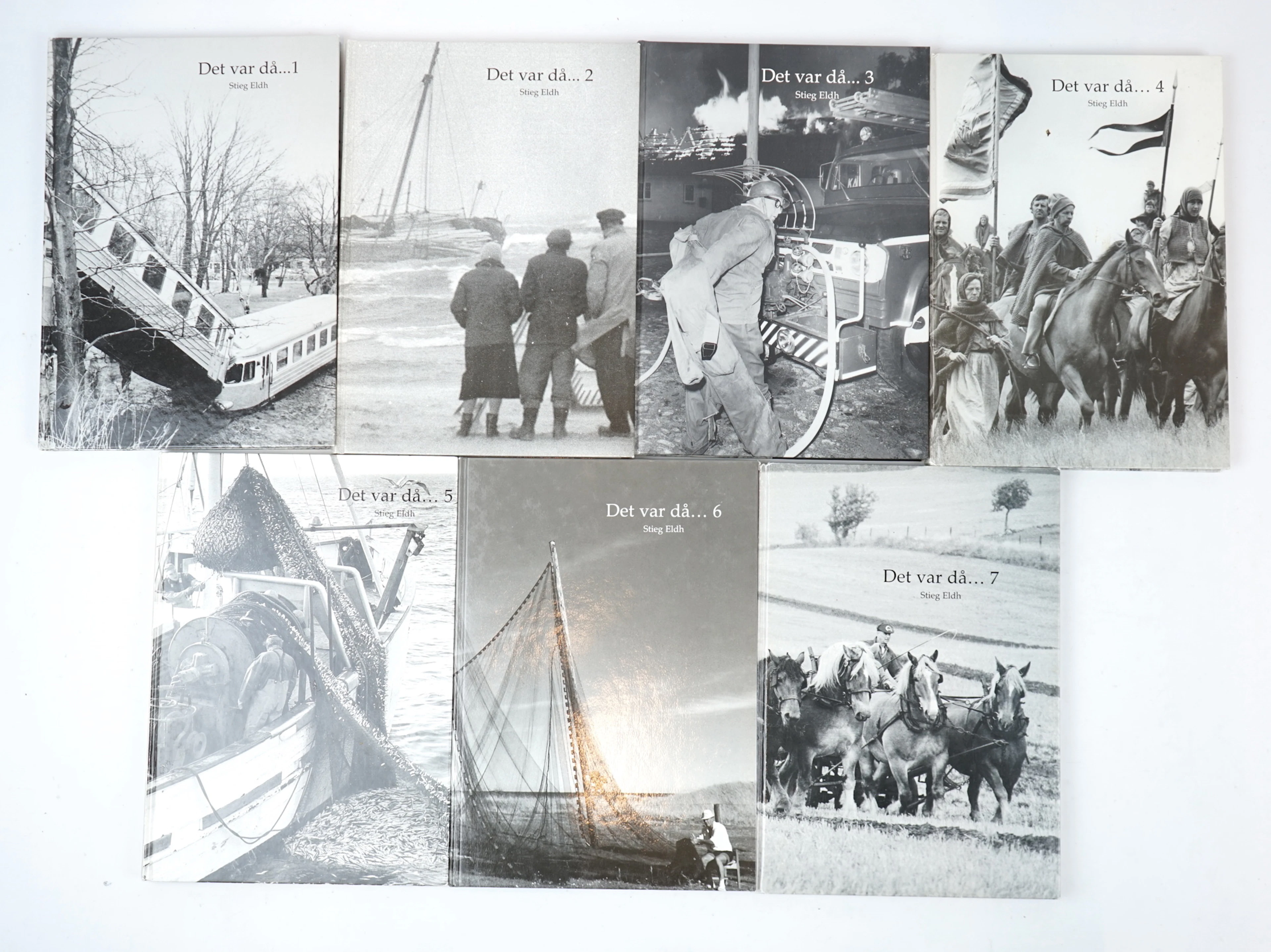Libros, ''Fue entonces...'', números 1-7 Stieg Eldh, 4 firmados