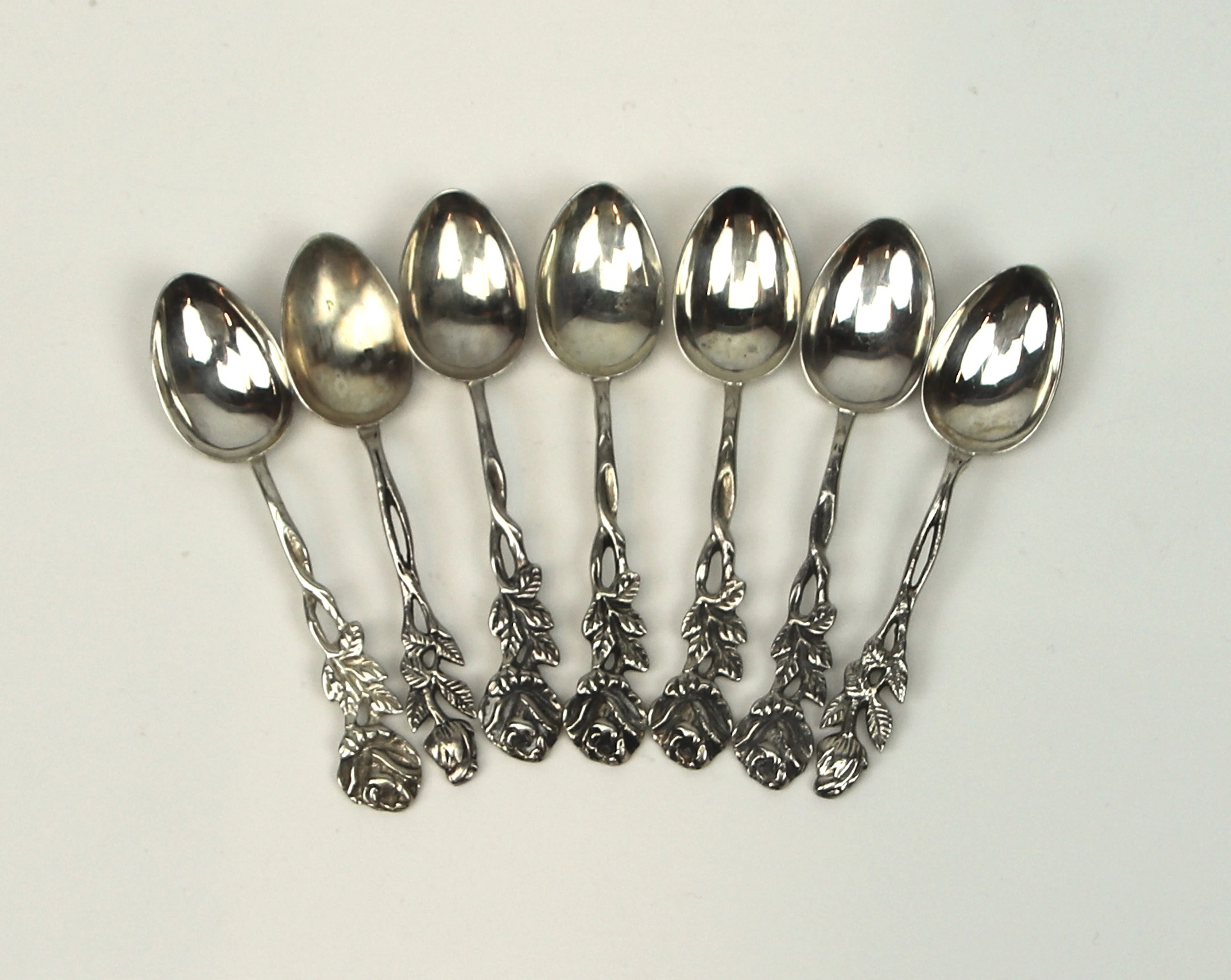 Scatole Mocca, 7 pezzi, argento, "La Rosa".
