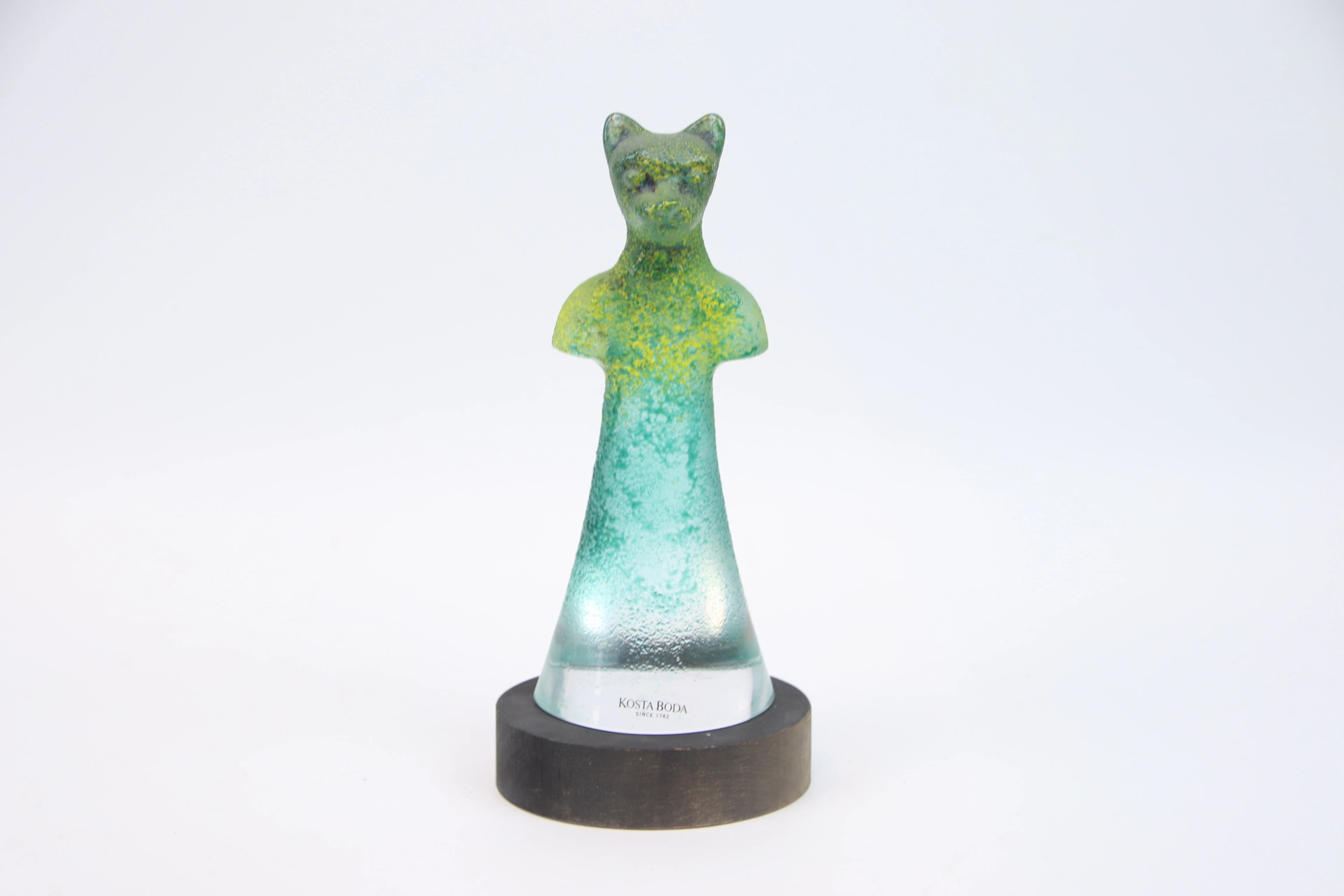Kjell Engman, scultura, vetro, dalla serie "Well", firmato Kosta Boda.