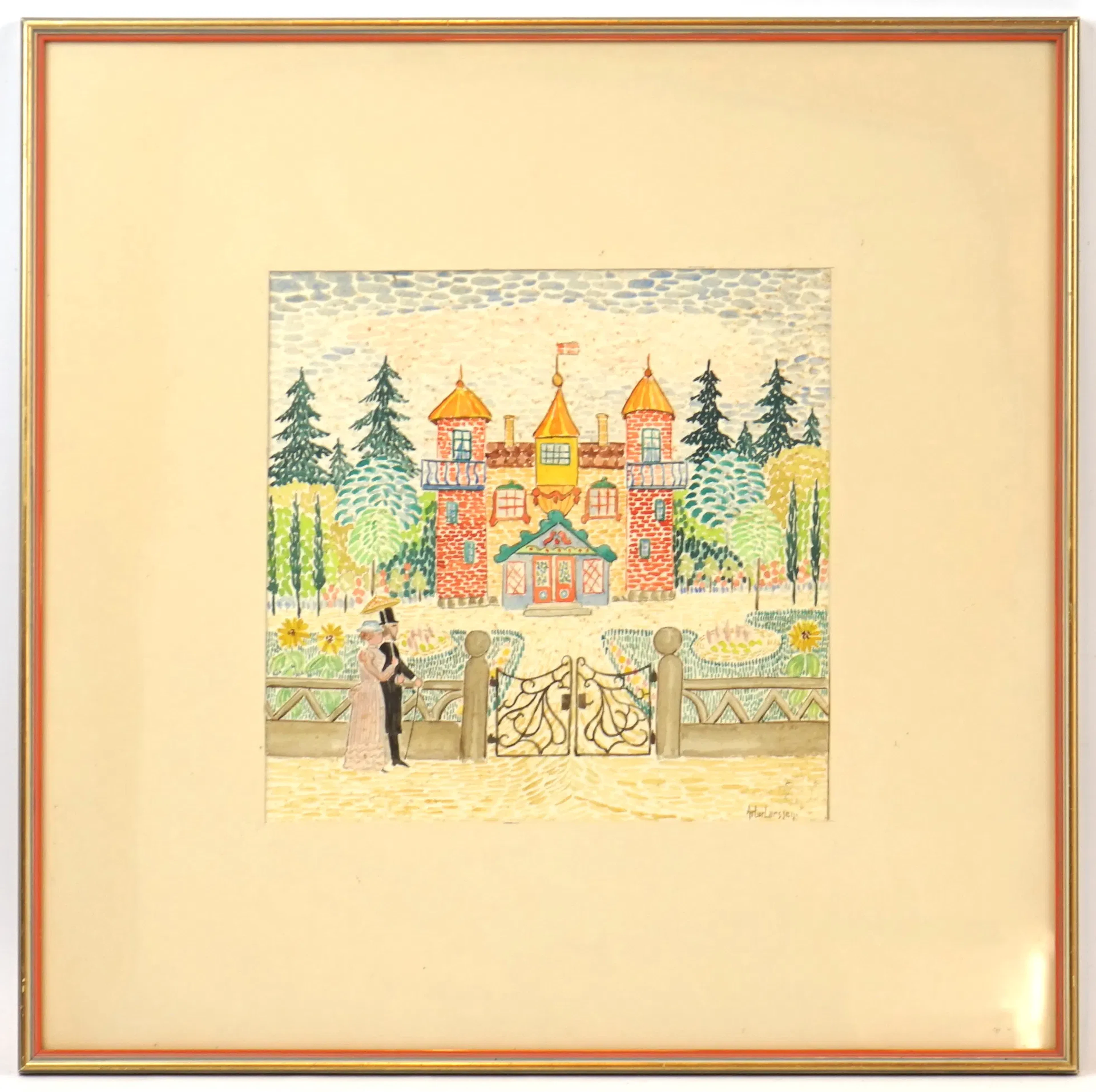 Artur Larsson, watercolor, signed.