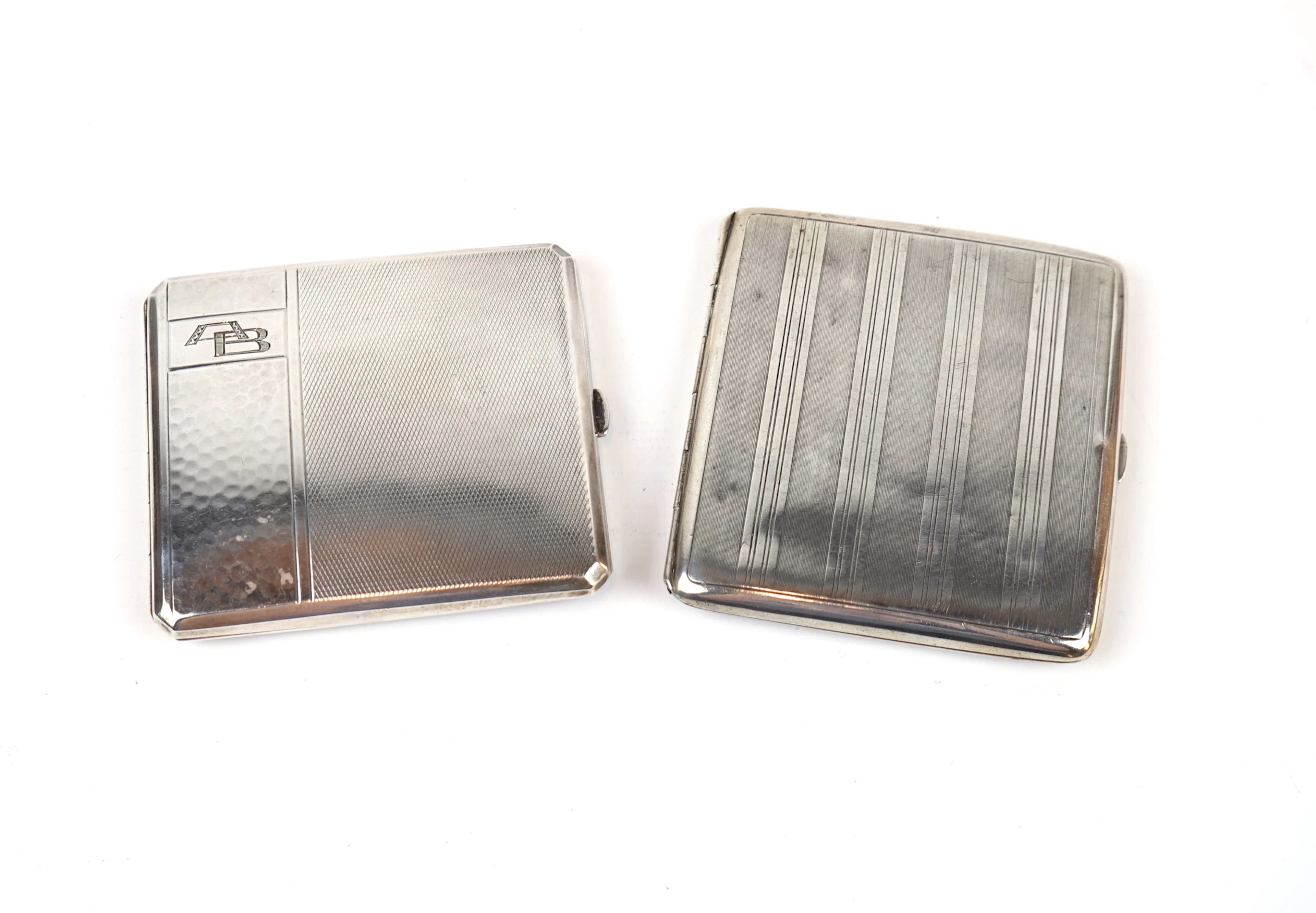 Portasigarette, 2 pezzi, argento 830-835.