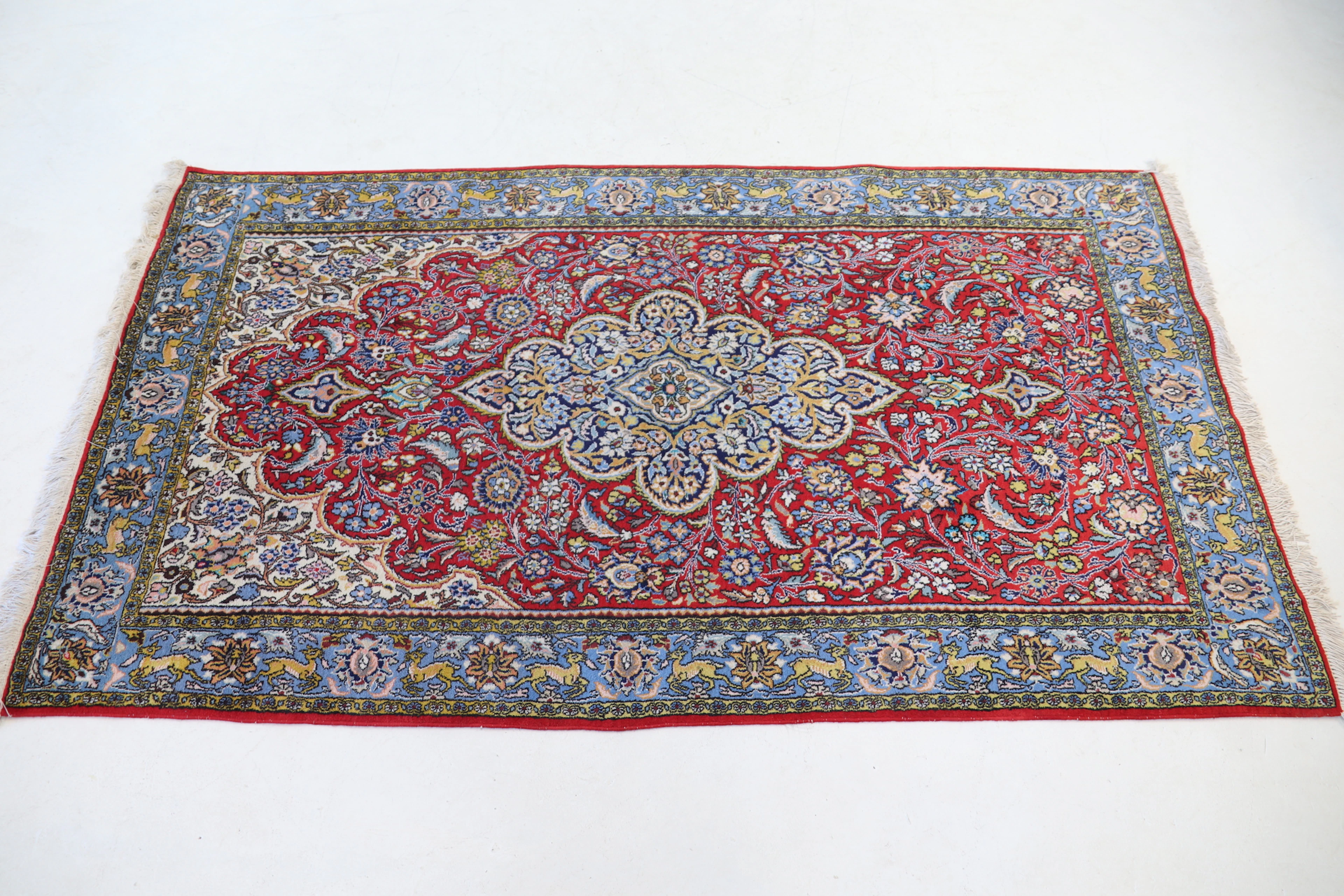 Teppich, Ghom, Iran, handgeknotet, Wolle.