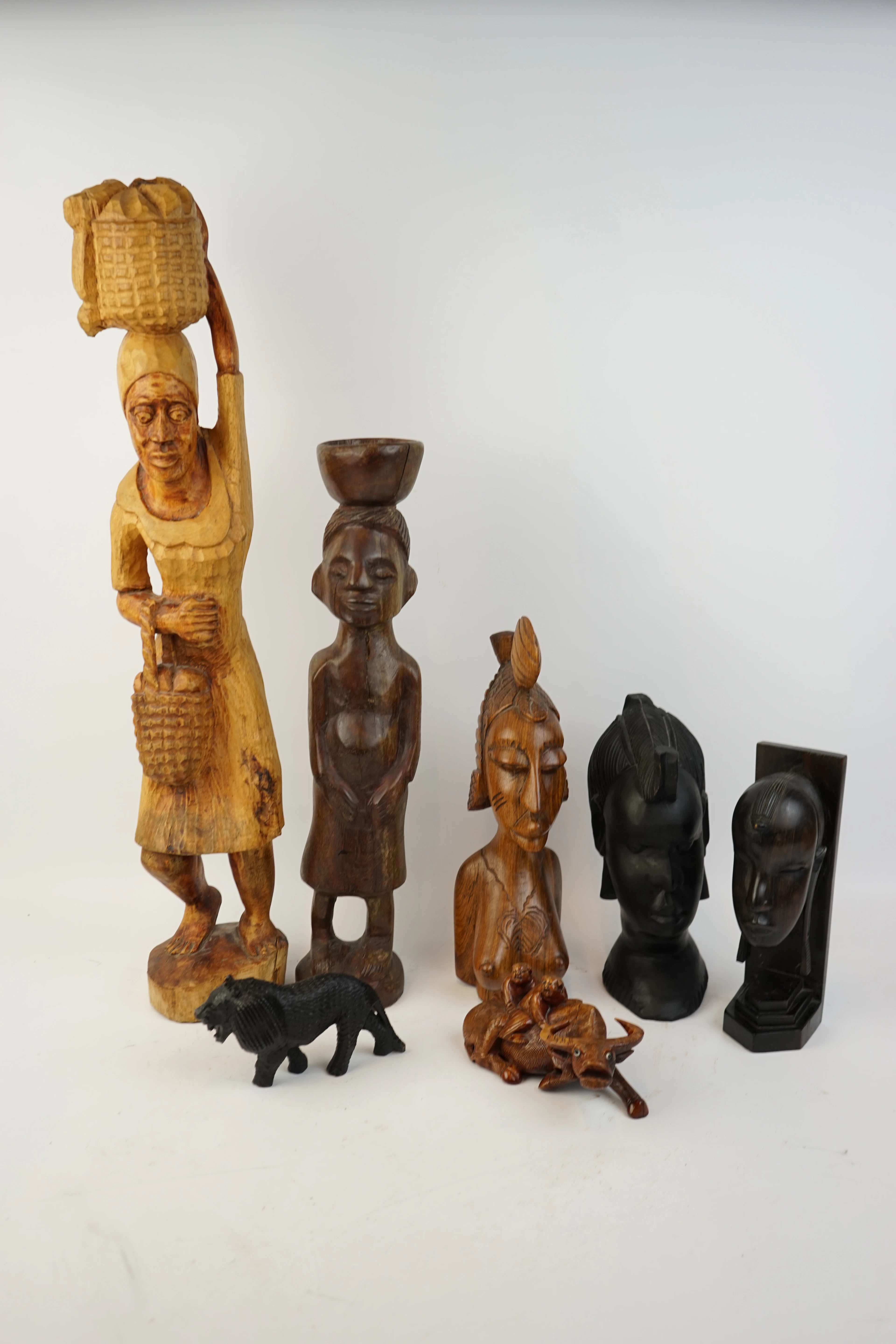 African sculptures, 7 pcs, wood.