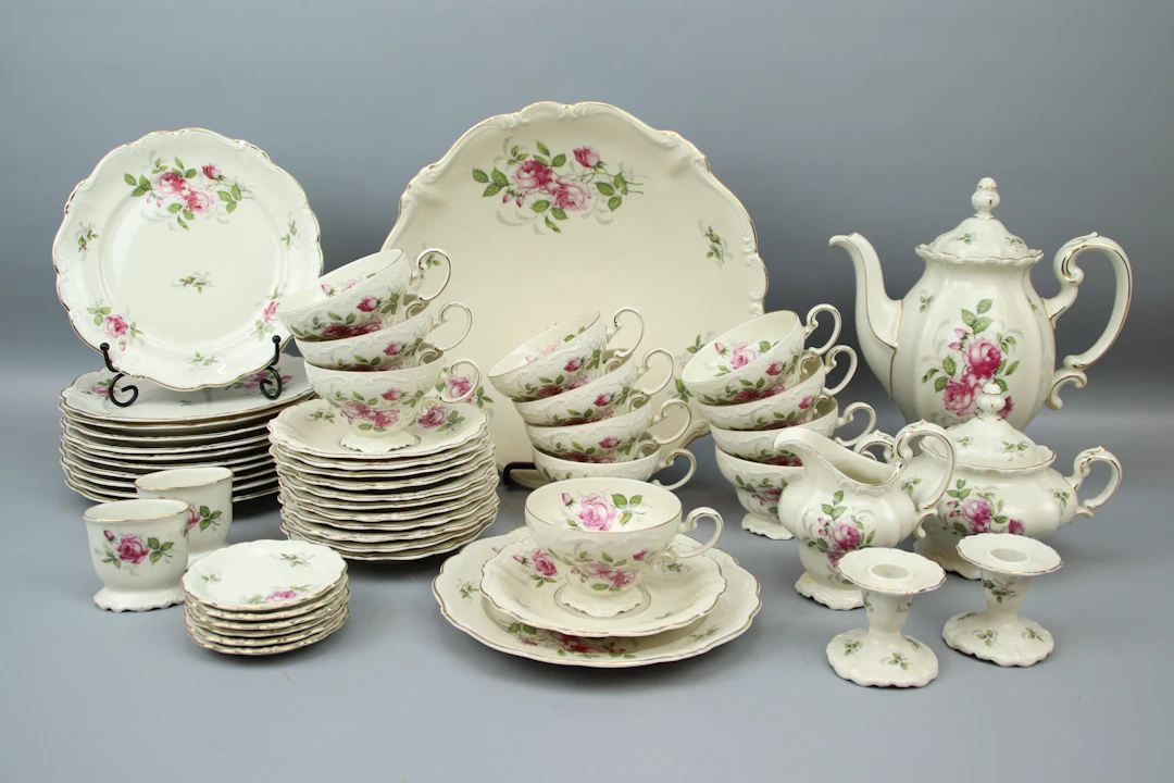Coffee set, 38 pieces, porcelain, Pompadour, Rosenthal.