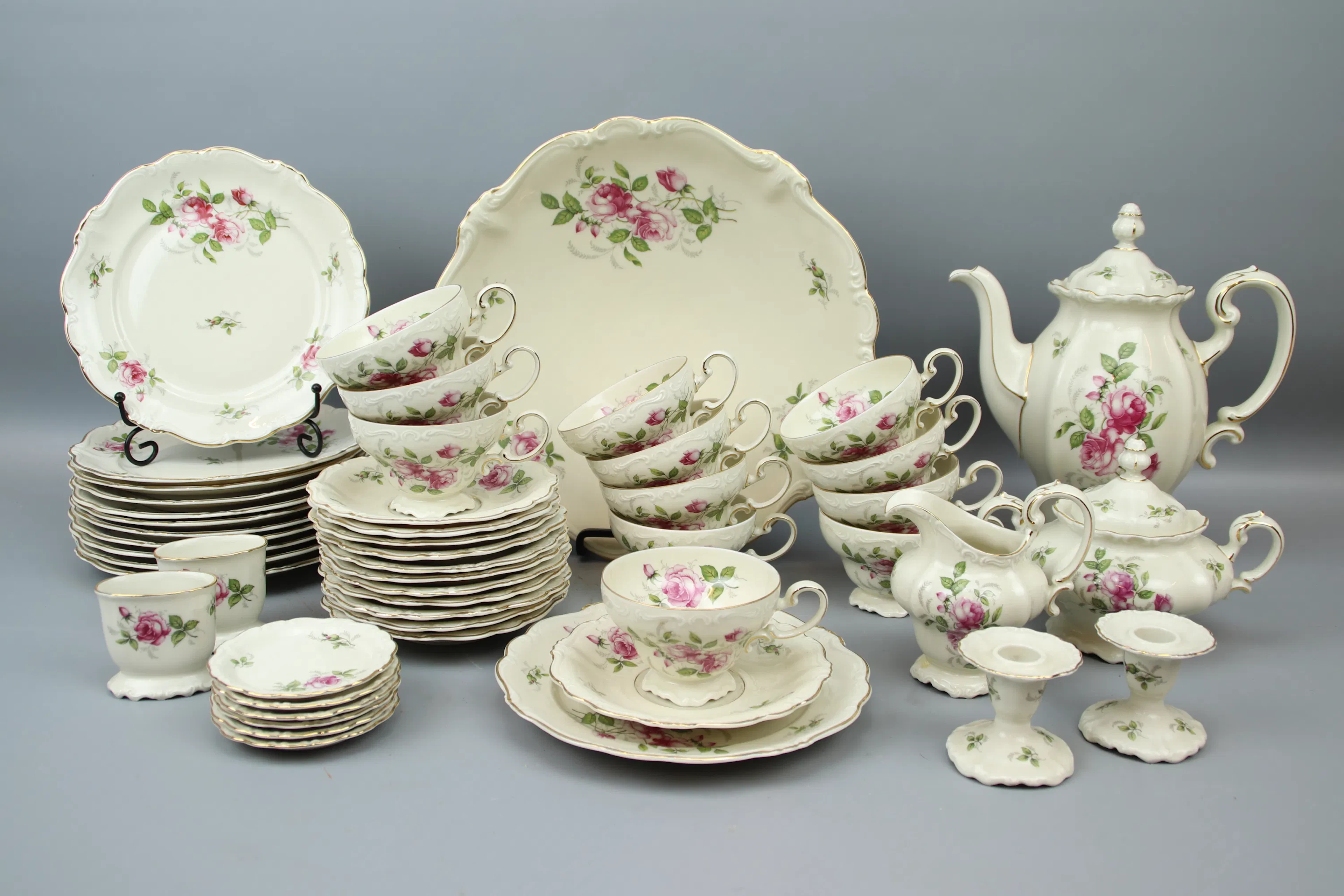 Coffee set, 38 pieces, porcelain, Pompadour, Rosenthal.